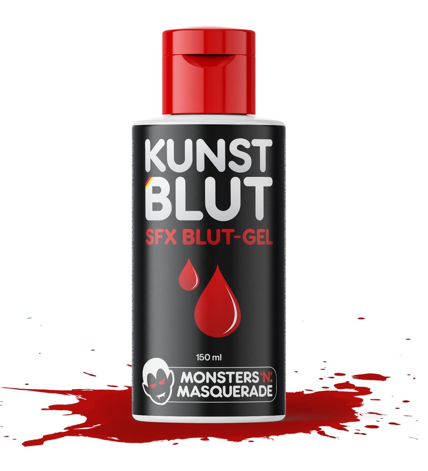 MonstersnMasquerade Professional Kunstblut 150ml | SFX Blood Gel from Germany | Perfume-Free & Paraben-Free Halloween Blood for Vampires & Zombies | Ideal for Carnival & Costume Parties - Buy Online on GoSupps.com