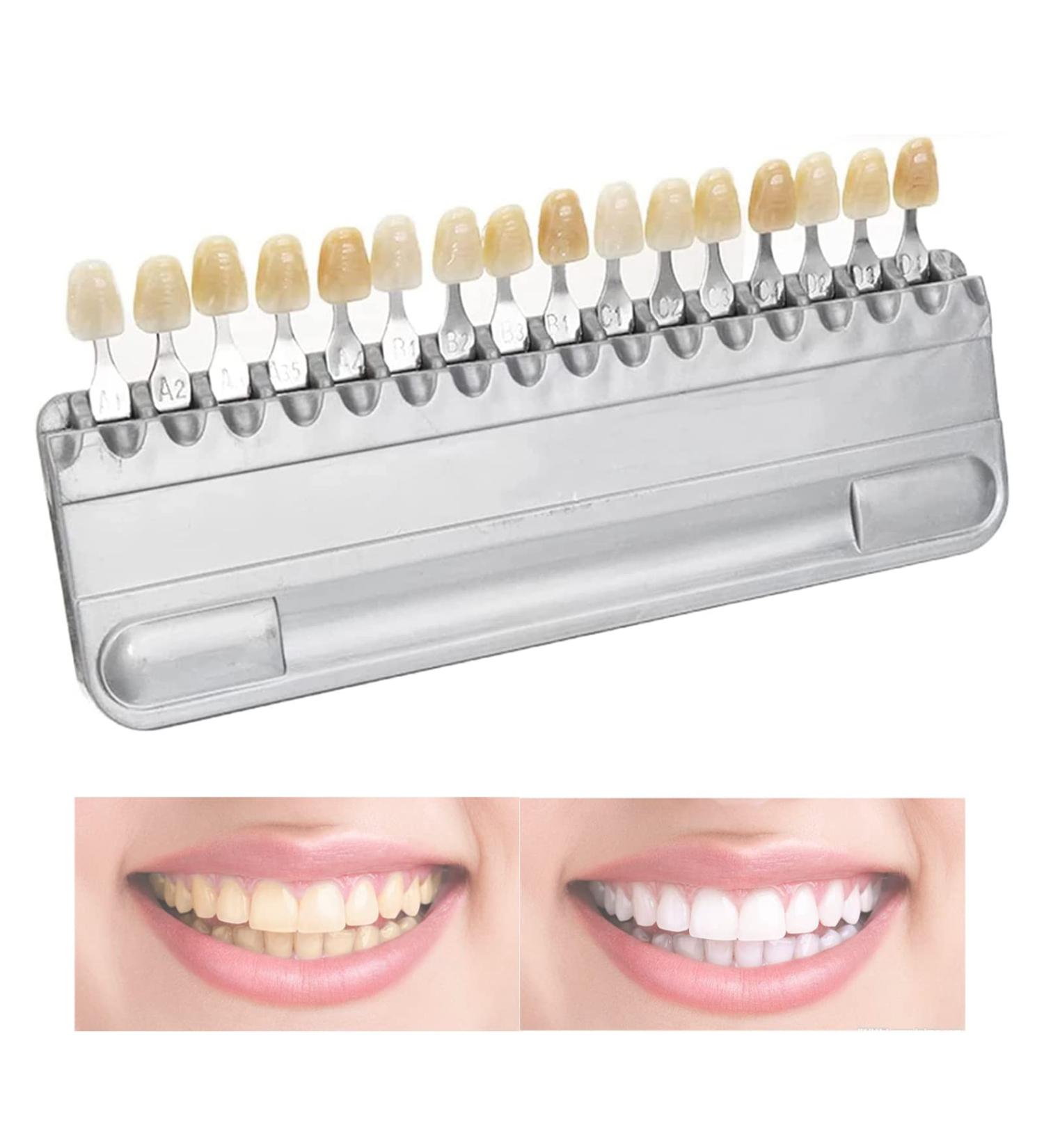 Teeth Whitening Guide Professional Teeth Color Chart 16 Colors Teeth Whitening Set Teeth Whitening Color Chart for Plaque - Buy Online on GoSupps.com