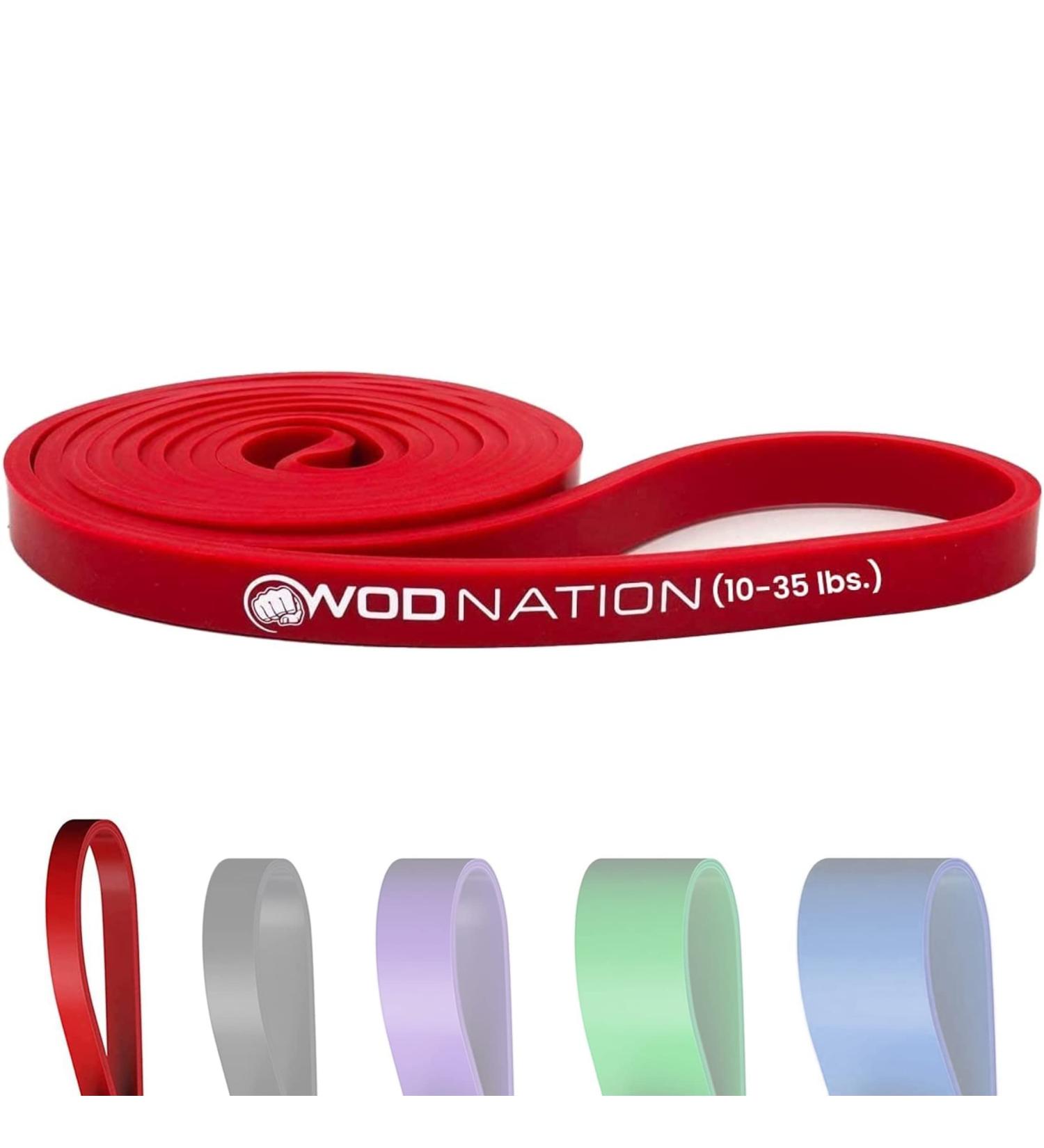 WOD Nation Pull Up Assistance Band - 41 Red Resistance Band for Serious Fitness & Crossfit - 10-35 lbs - Buy Online on GoSupps.com