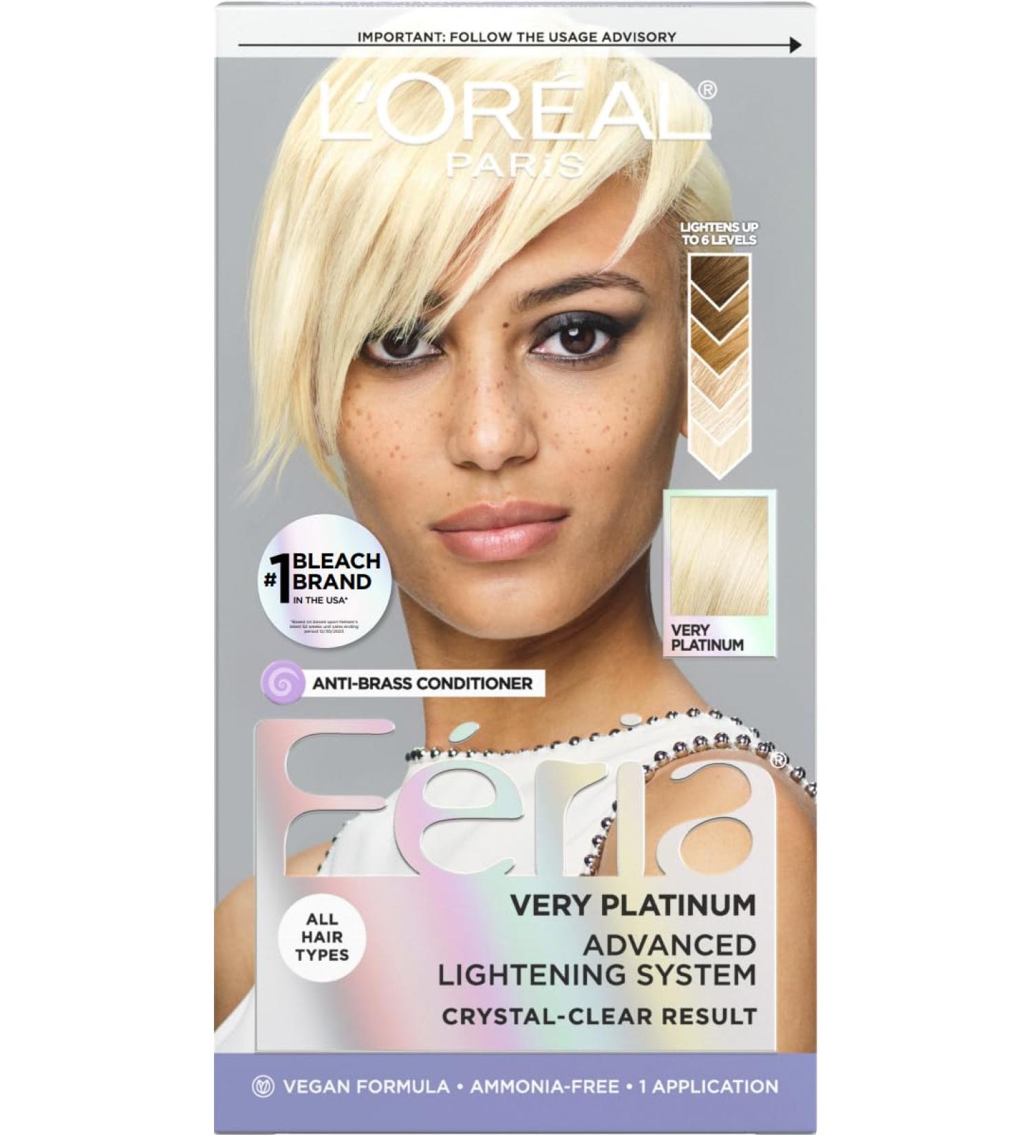L'Oreal Paris Feria Very Platinum Hair Color - Permanent Multi-Faceted Shimmering Dye - Buy Online on GoSupps.com