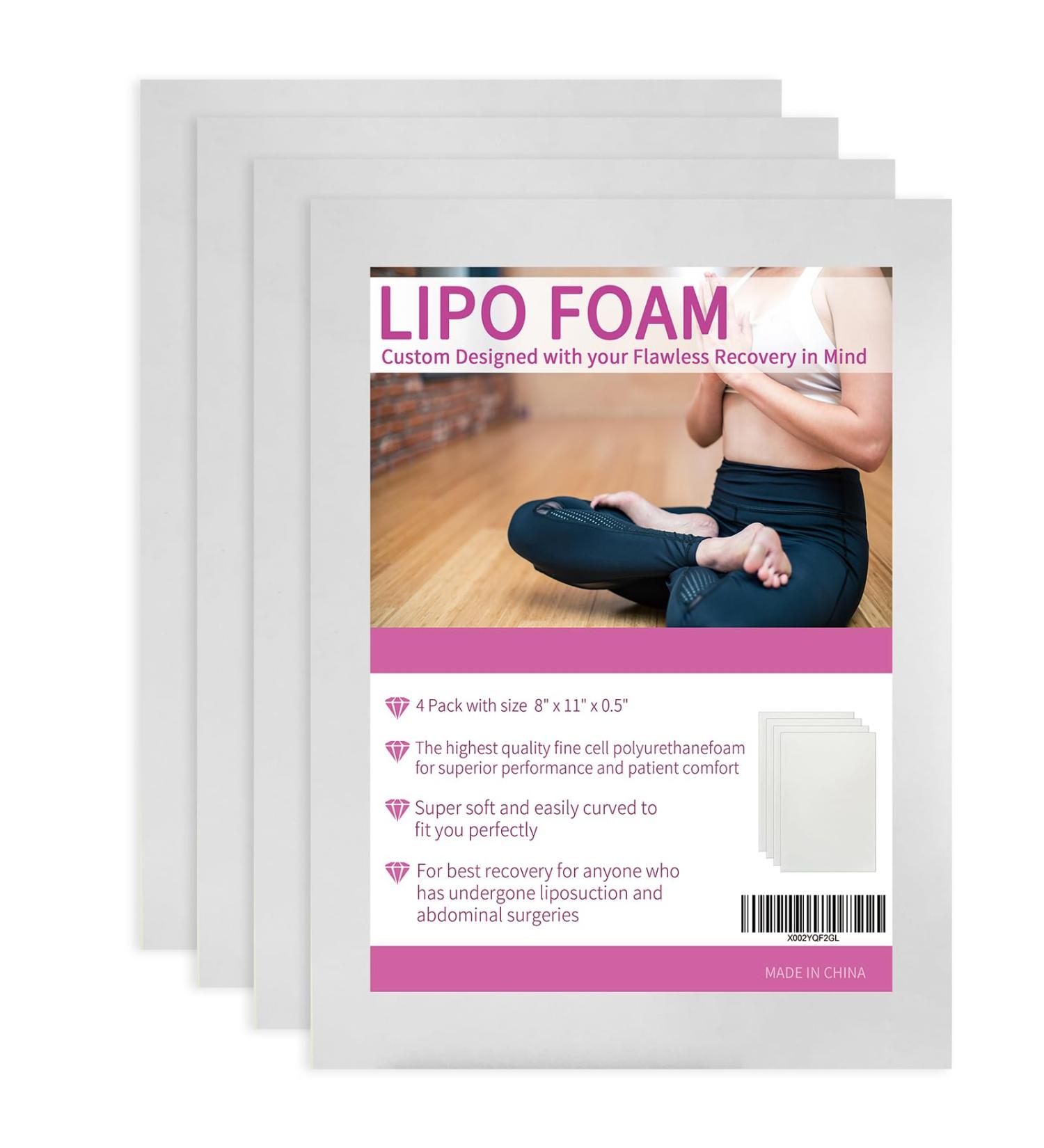 4 PCs Lipo Foam Pads for Post-Surgery BBL - Compression AB Board for Tummy Tuck Recovery - 8x11 Foam Support Boards - Buy Online on GoSupps.com