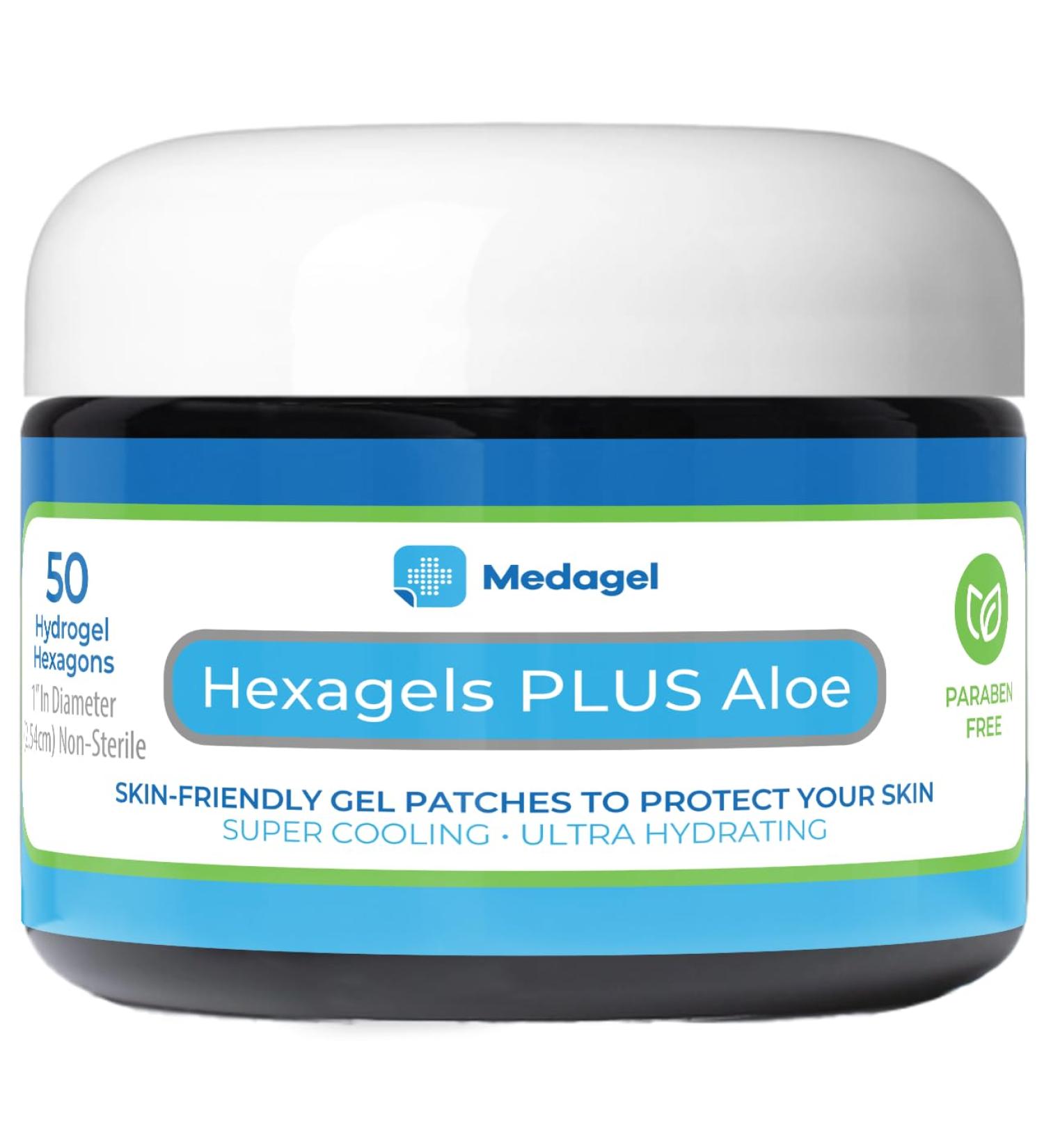 Hexagels Plus Aloe Vera Hydrogel Pads - Paraben Free Blister Prevention & Skin Irritation Relief (50ct - Buy Online on GoSupps.com