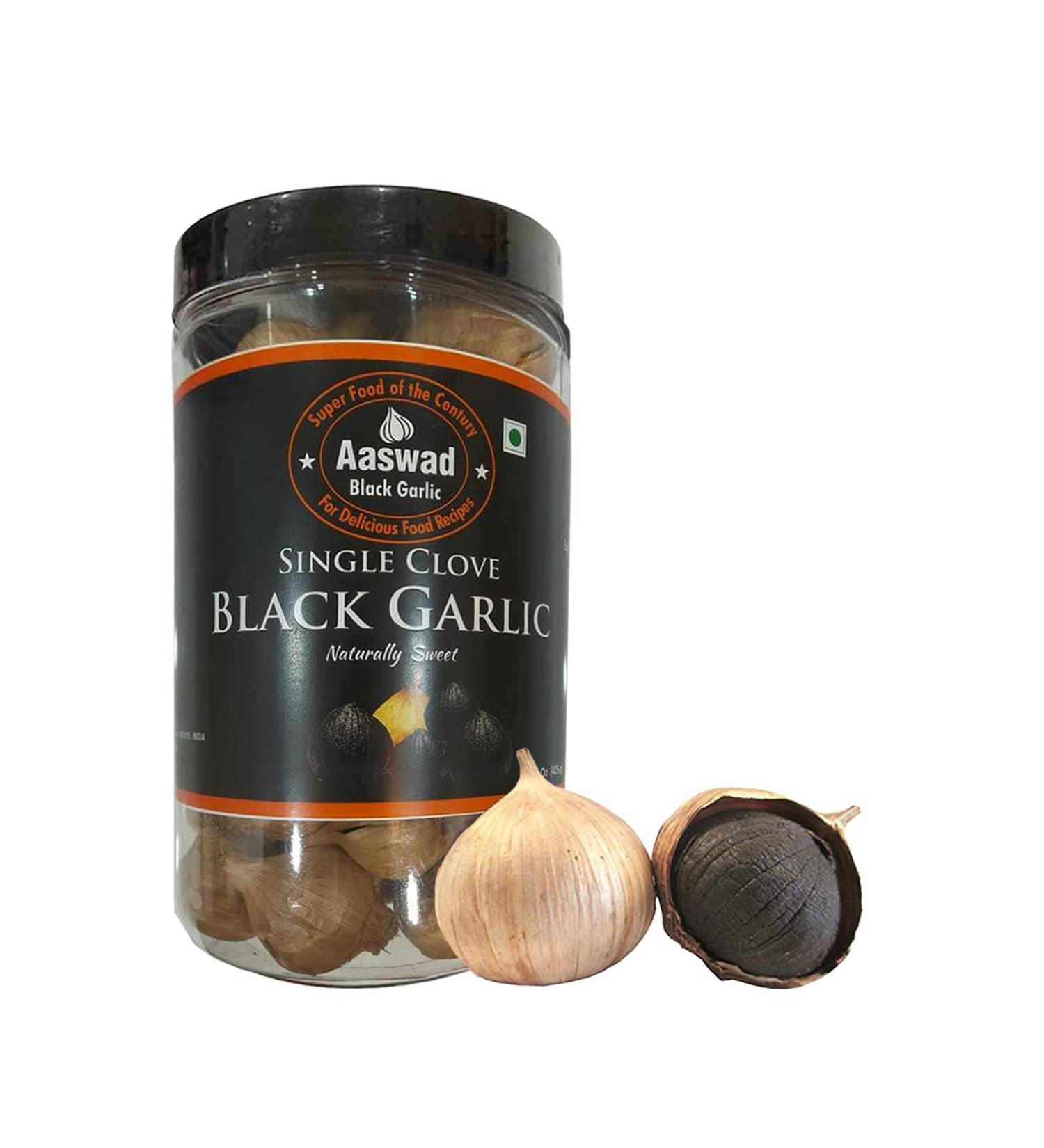 Premium Single Clove Black Garlic 425g / 15oz | Unpeeled Whole Bulbs by Aaswad Impex - Buy Online on GoSupps.com