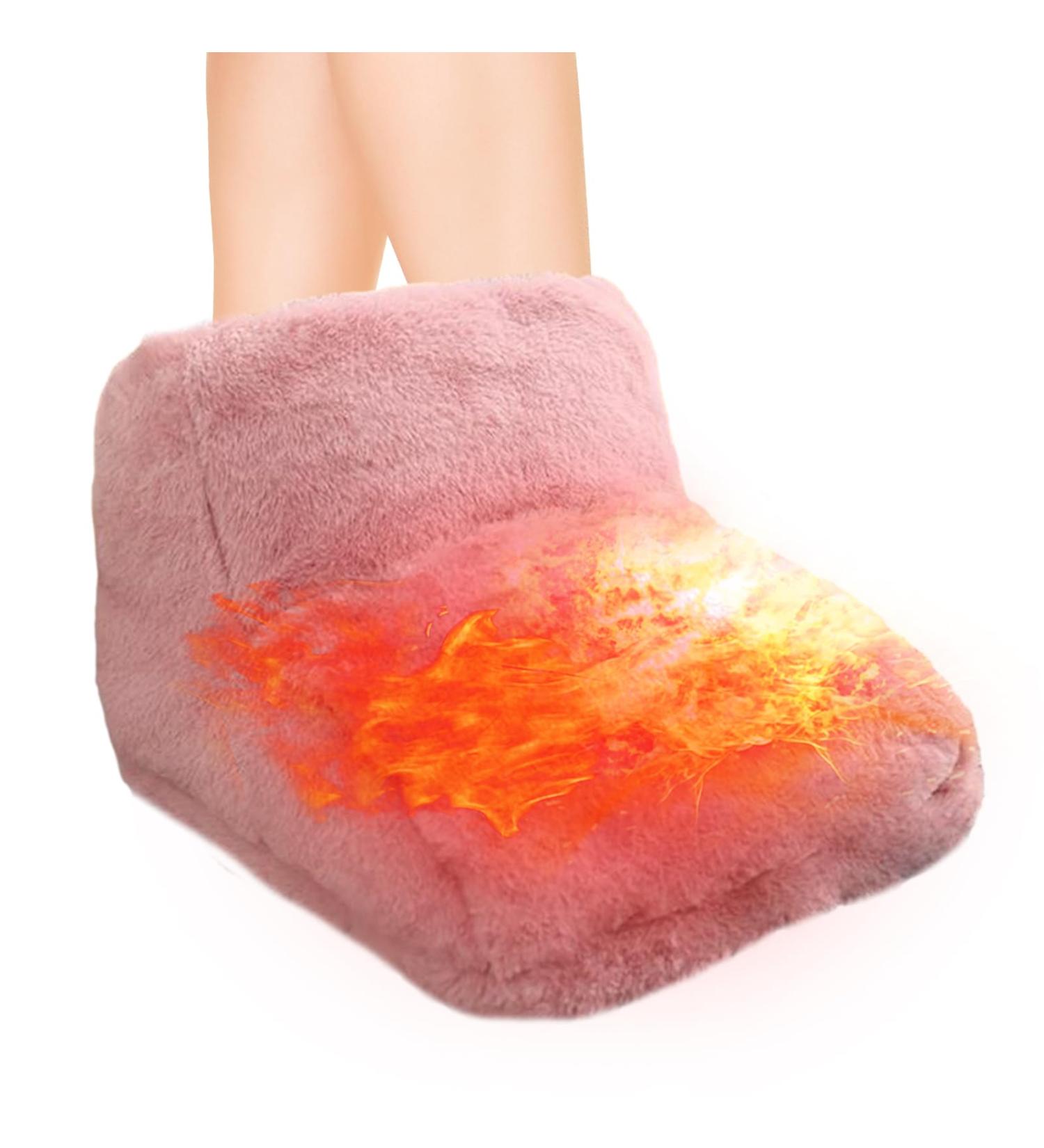Vesone USB Foot Warmers | Full Size Thickened Heated Slippers | Comfortable Soft Foot Warmers for Home & Work | Perfect Winter Gifts in Pink - Buy Online on GoSupps.com