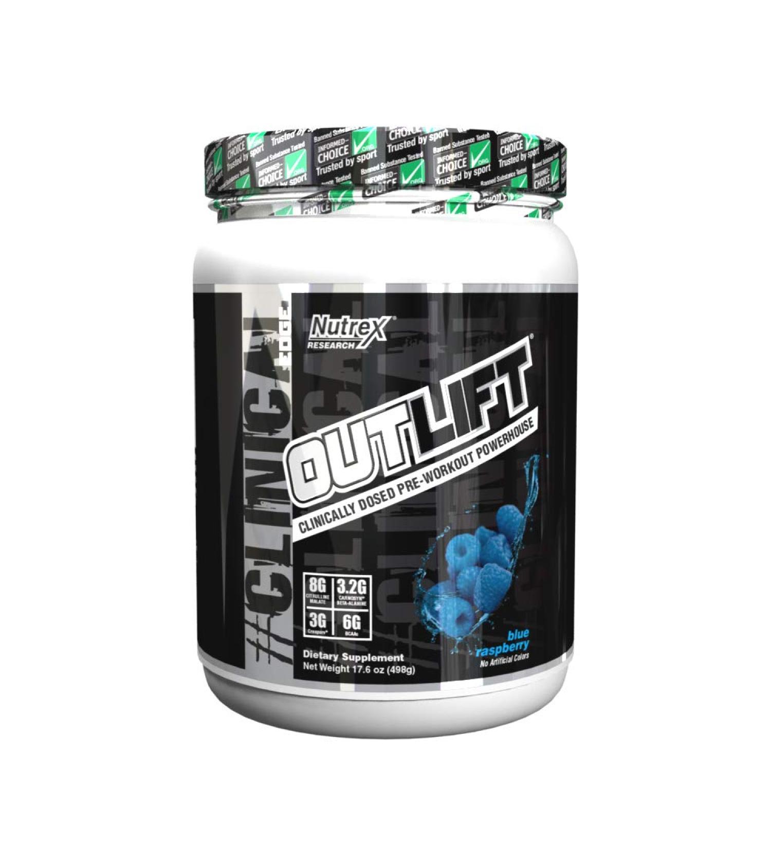Nutrex Research Outlift Pre-Workout Powerhouse | Blue Raspberry | 20 Servings - Buy Online on GoSupps.com