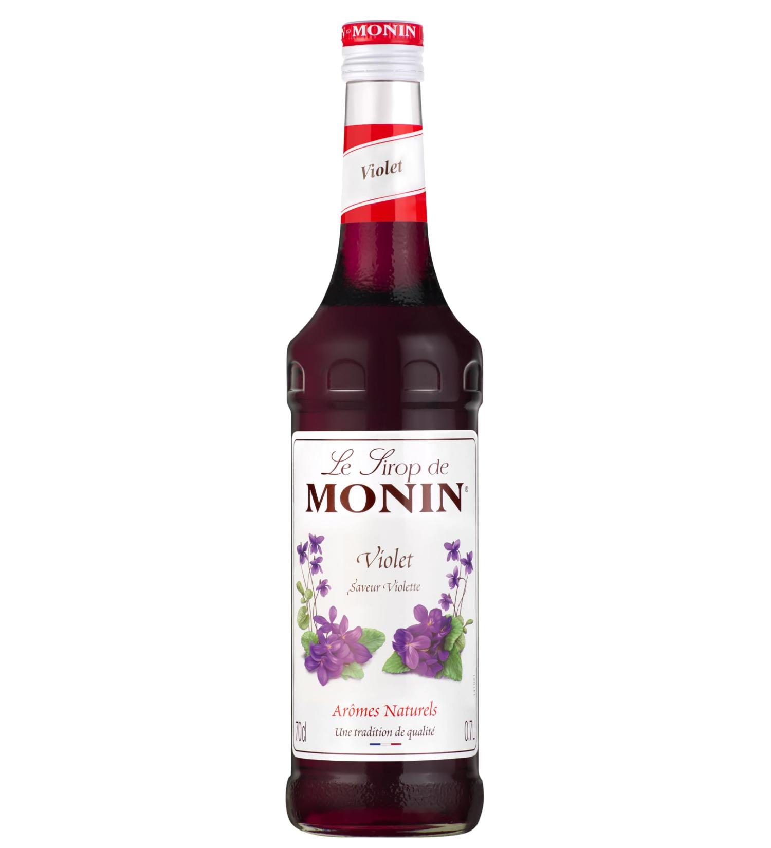 MONIN Premium Violet Syrup 700ml - Vegan-Friendly and Allergen-Free | 100% Natural Flavours for Cocktails and Mocktails - Buy Online on GoSupps.com