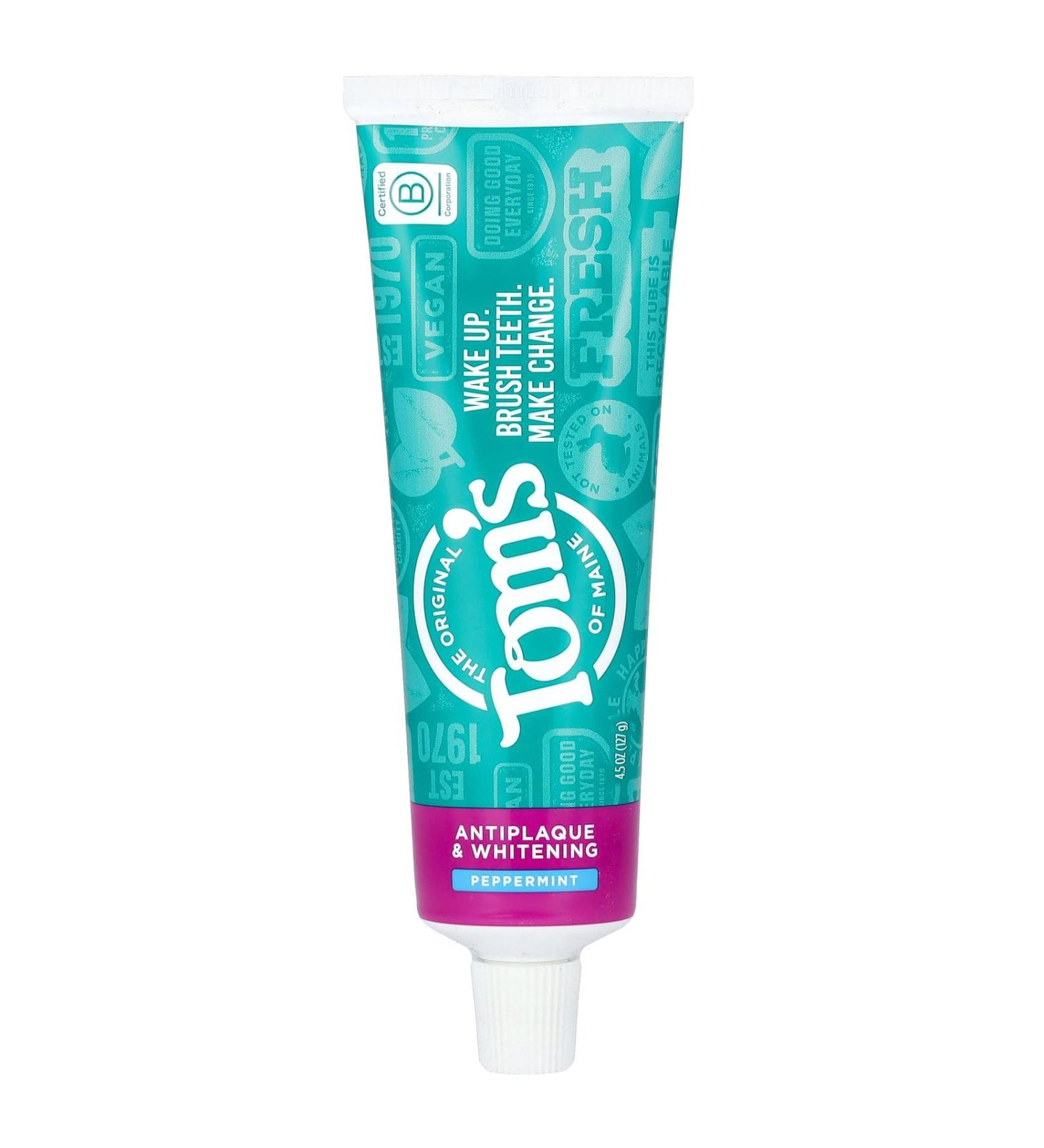 Buy TOMS of MAINE Whitening Peppermint Toothpaste - 4.5 OZ | Natural Dental Care for Fresh Breath & Bright Smile - International Shipping Available - Buy Online on GoSupps.com