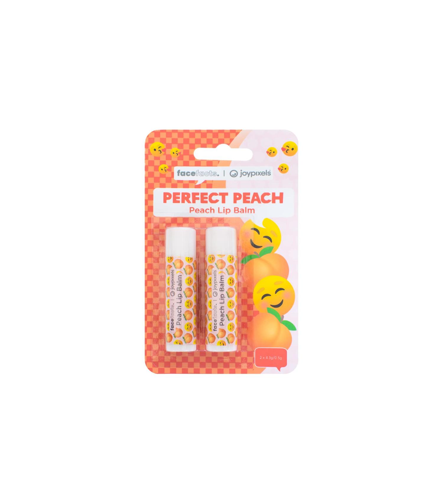 Face Facts Joy Pixels Peach Scented Lip Balms | Feeling Peachy | 2 x 4.25g Lip Balms | Vegan P che 1 unit (Lot de 1)