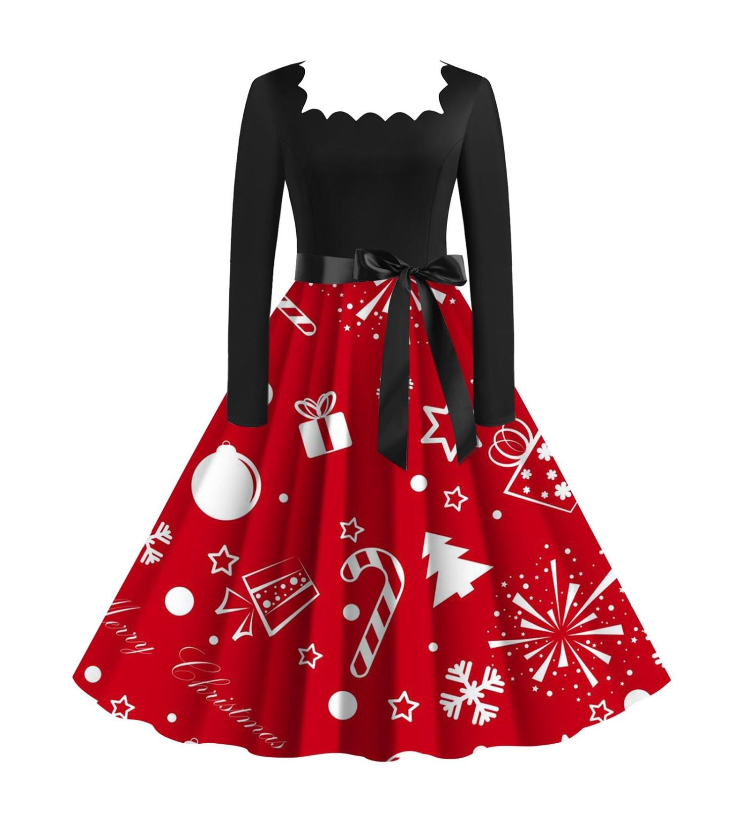 Shop Hanxiulin Christmas Dress for Women | Hooded Sweatshirt & Blouse | Festive Red Long Sleeve Sweater for Autumn & Winter - Buy Online on GoSupps.com