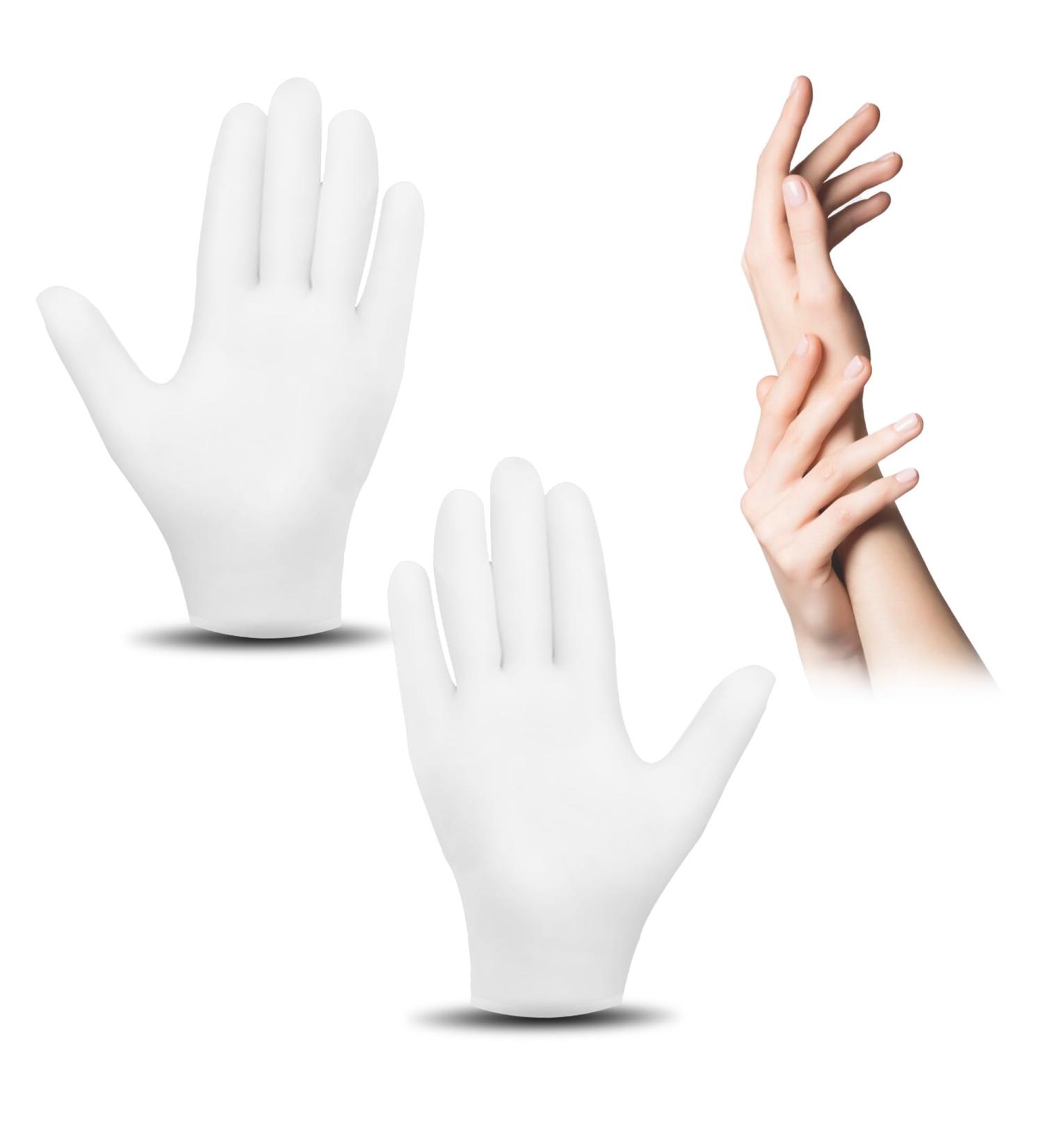 Silicone Moisturizing Gloves Reusable Hand Care Gloves Spa Gel Hydrating Gloves for Women Men Repairing Dry Cracked Softening Rough Skins Calluses (1Pair-White) - Buy Online on GoSupps.com
