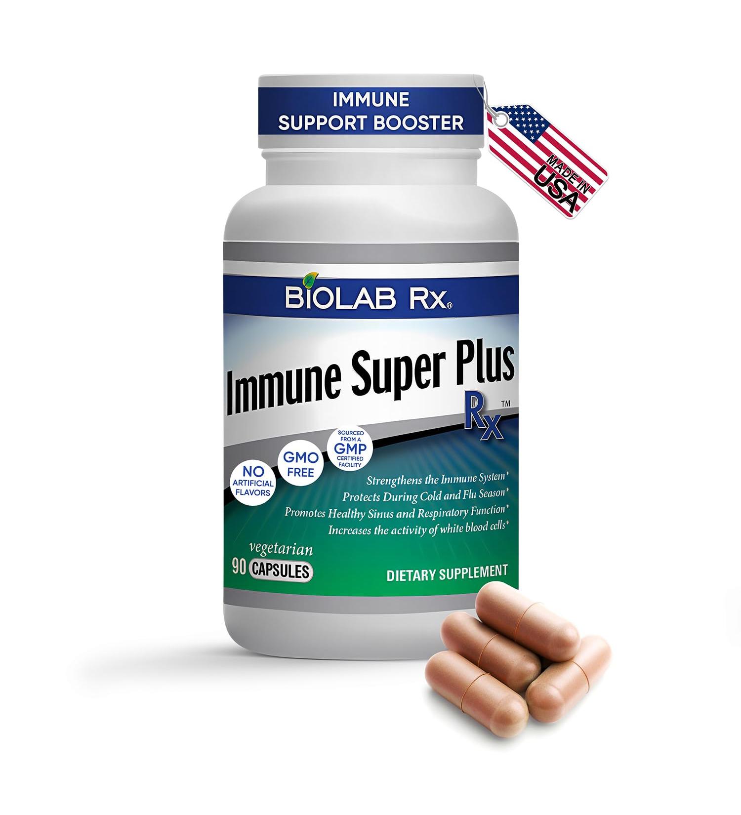 Immune Super Plus Rx- Natural Immune System Booster Natural Immune & Respiratory System Support Supplement - with Elderberry Goldenseal Astragalus Mushrooms-Cordyceps Reishi Chaga Turkey Tail - Buy Online on GoSupps.com