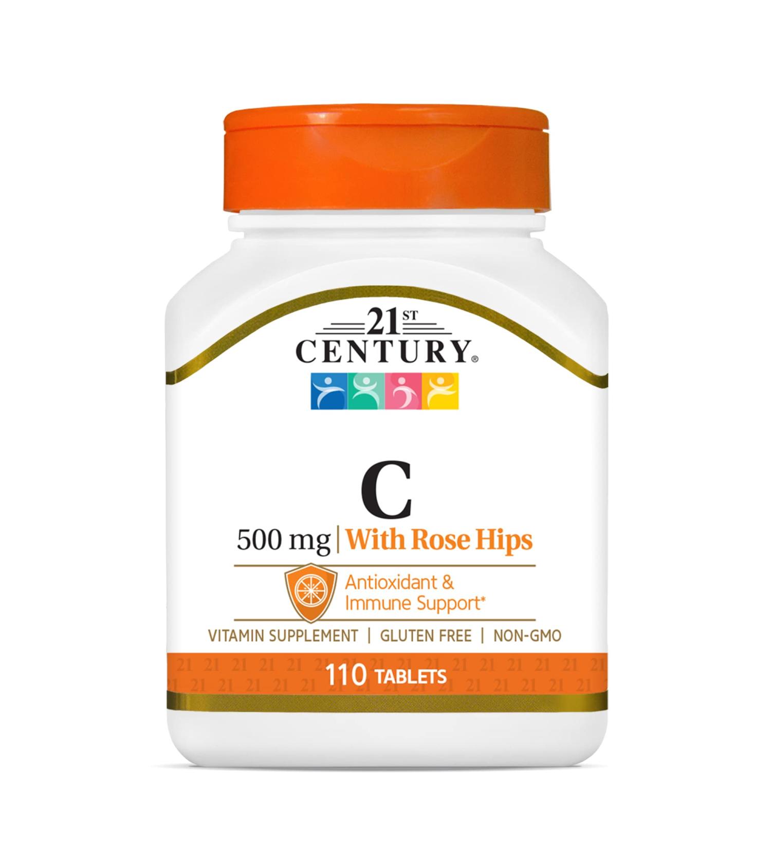 21st Century Vitamin C with Rose Hips 500 mg - 110 Tablets for Immune Support - Buy Online on GoSupps.com