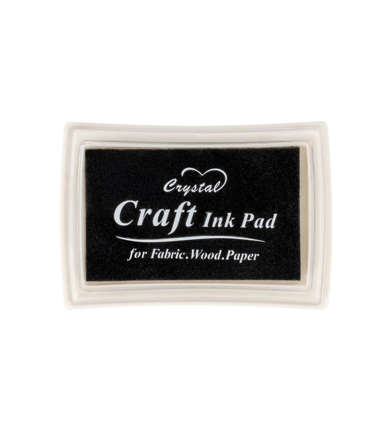 Black Ink Pad Finger Washable Kids Stamp Ink Pad for Rubber Stamps Paper Scrapbooking