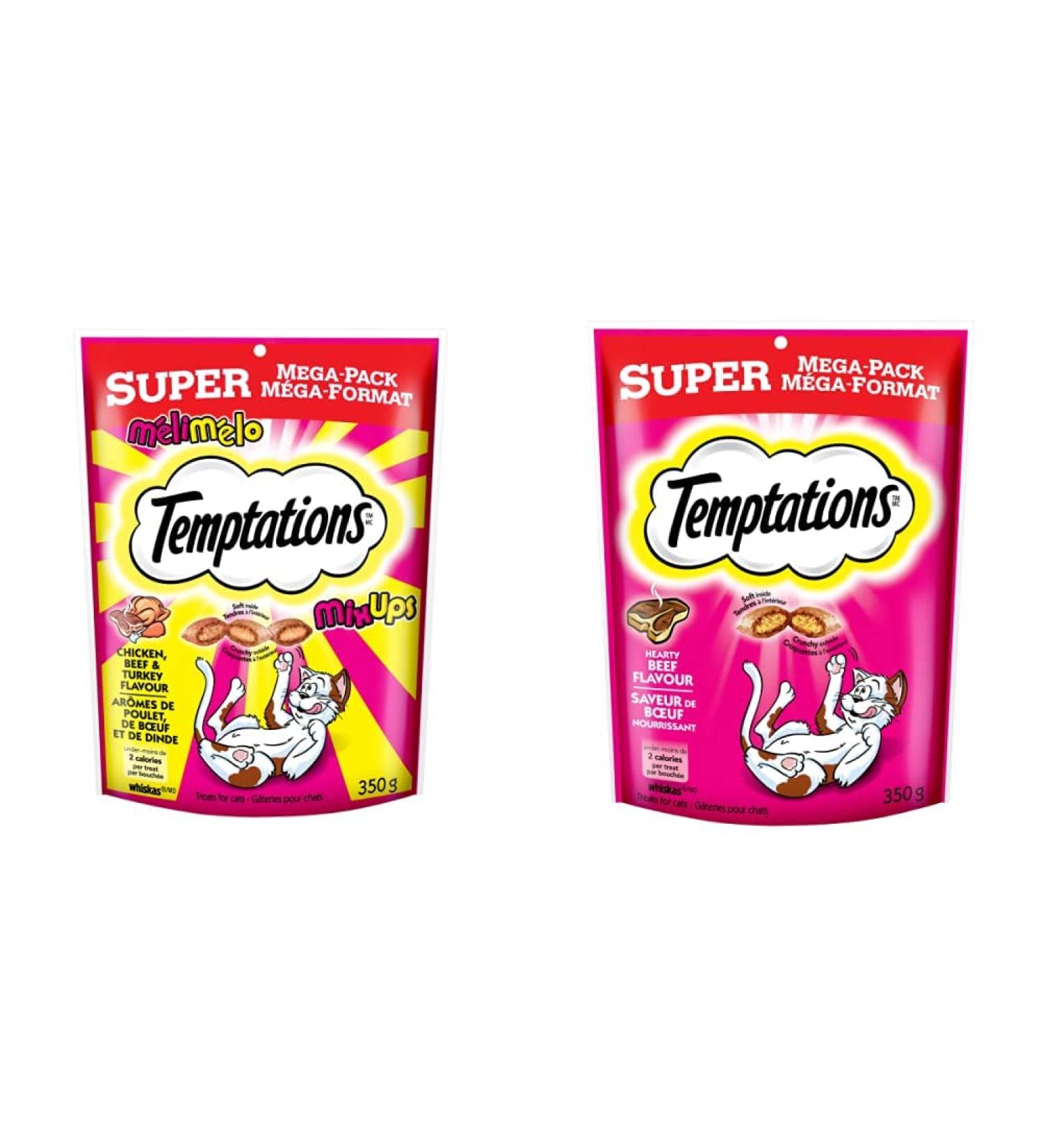 TEMPTATIONS MixUps Cat Treats Beef Chicken Turkey + Adult Cat Treats Hearty Beef Flavour (700g) Cat Treats + Cat Treats Hearty Beef - Buy Online on GoSupps.com