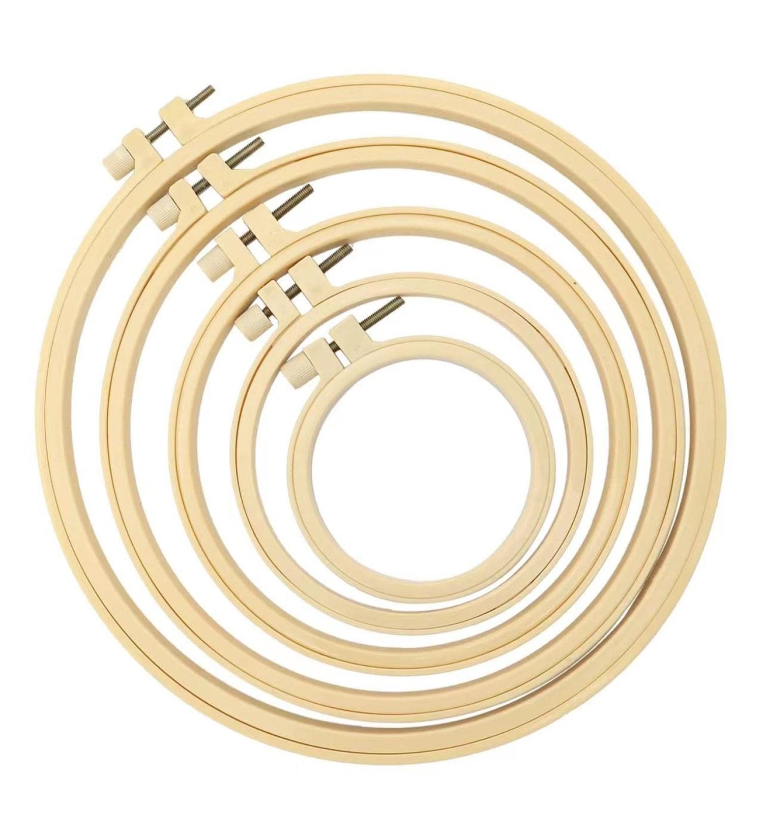 VITKSTAR 5-Piece Plastic Embroidery Hoop Set - 3 to 8 inch Circle Cross Stitch Hoops for Embroidery and Cross Stitch (Multicolour/Light Yellow) - Buy Online on GoSupps.com