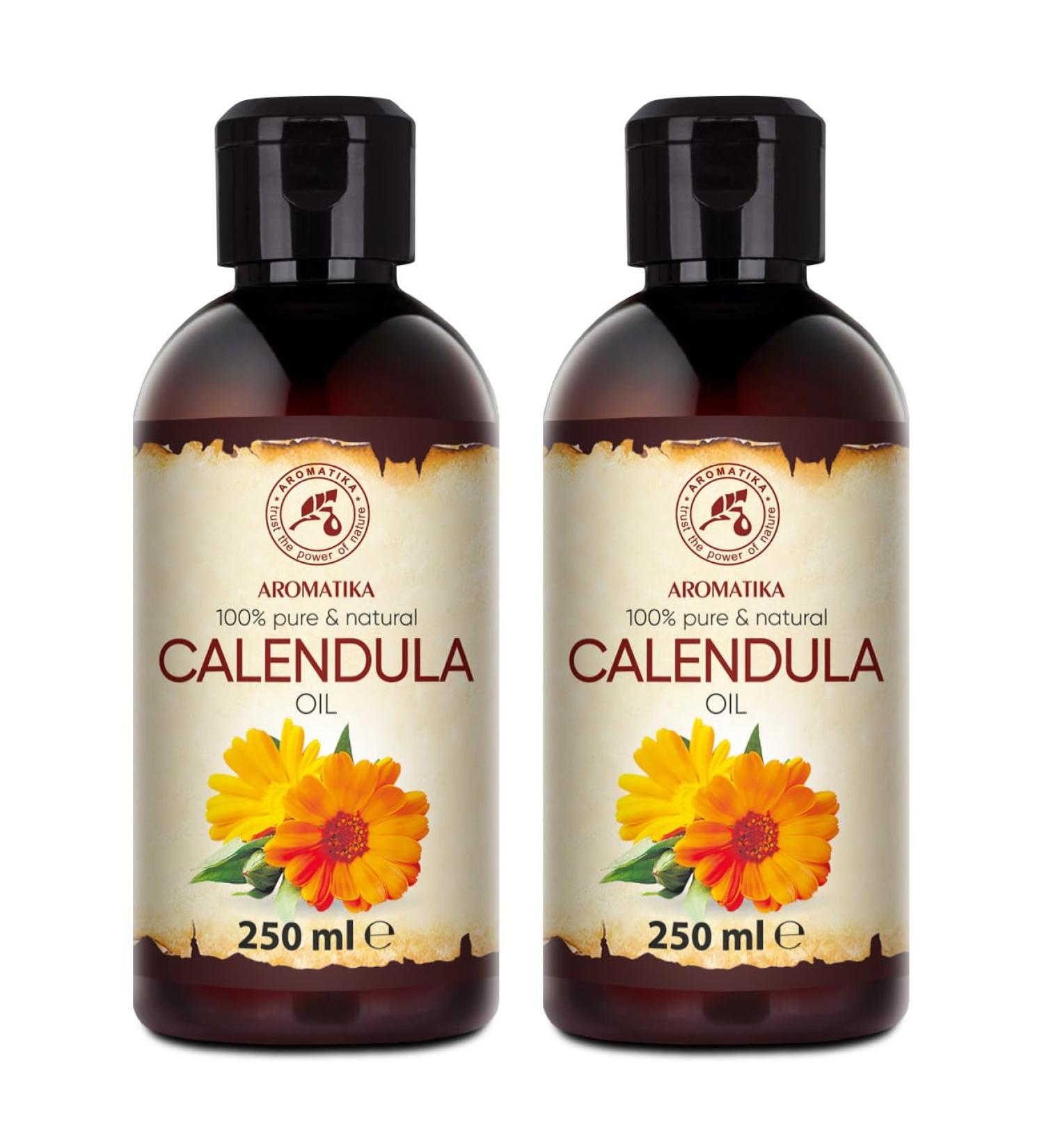 Calendula Oil 2x250ml - Calendula Officinalis - Pure & Natural - Base Oil - Multifunctional - Body Oil - Face Care - Body - Hair - Skin - Buy Online on GoSupps.com