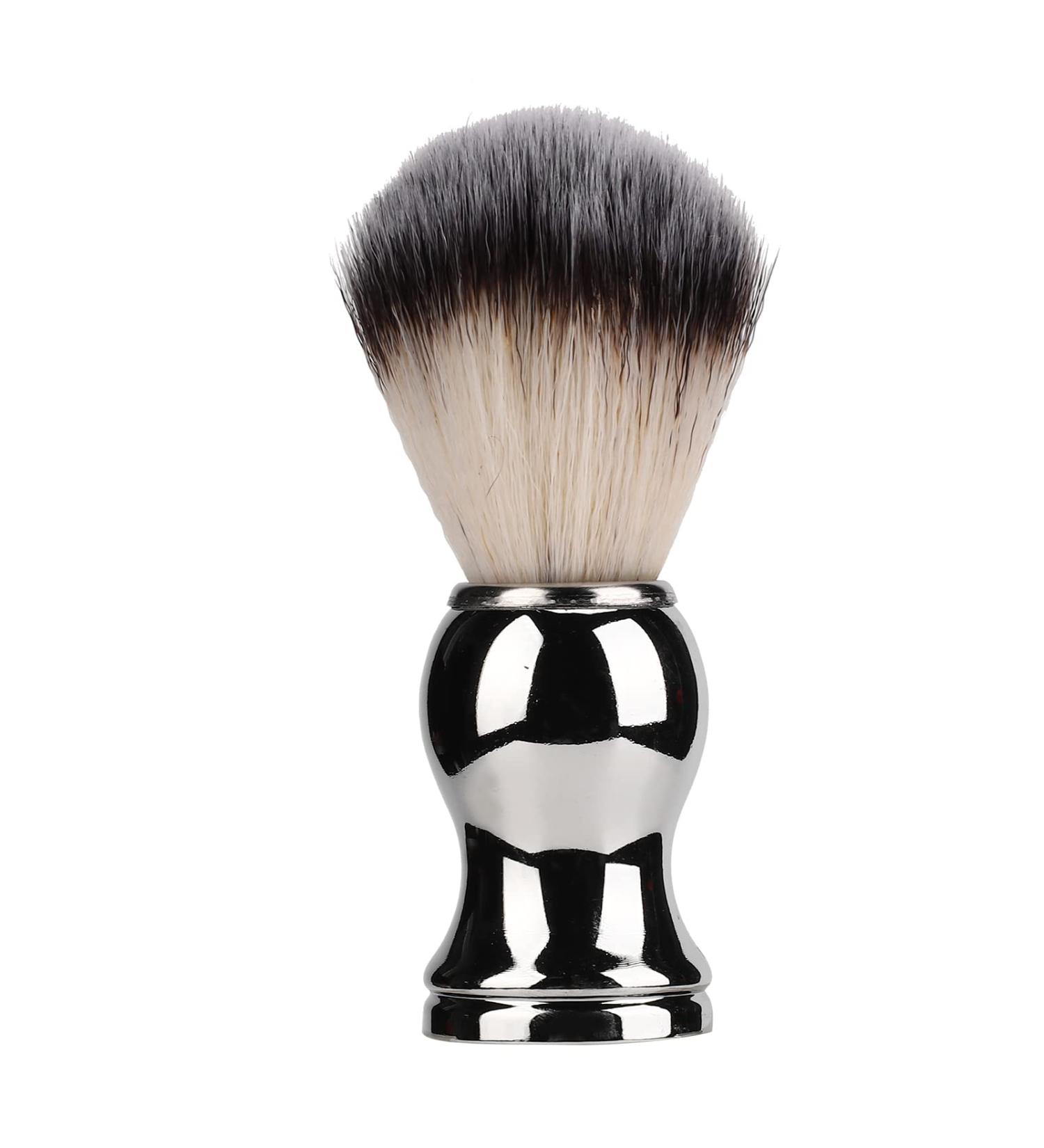 Premium Razor Brush for Men | Effective Beard Care Tool | Soft Handmade Shaving Brush with Silver Handle for Home & Salon Use - Buy Online on GoSupps.com