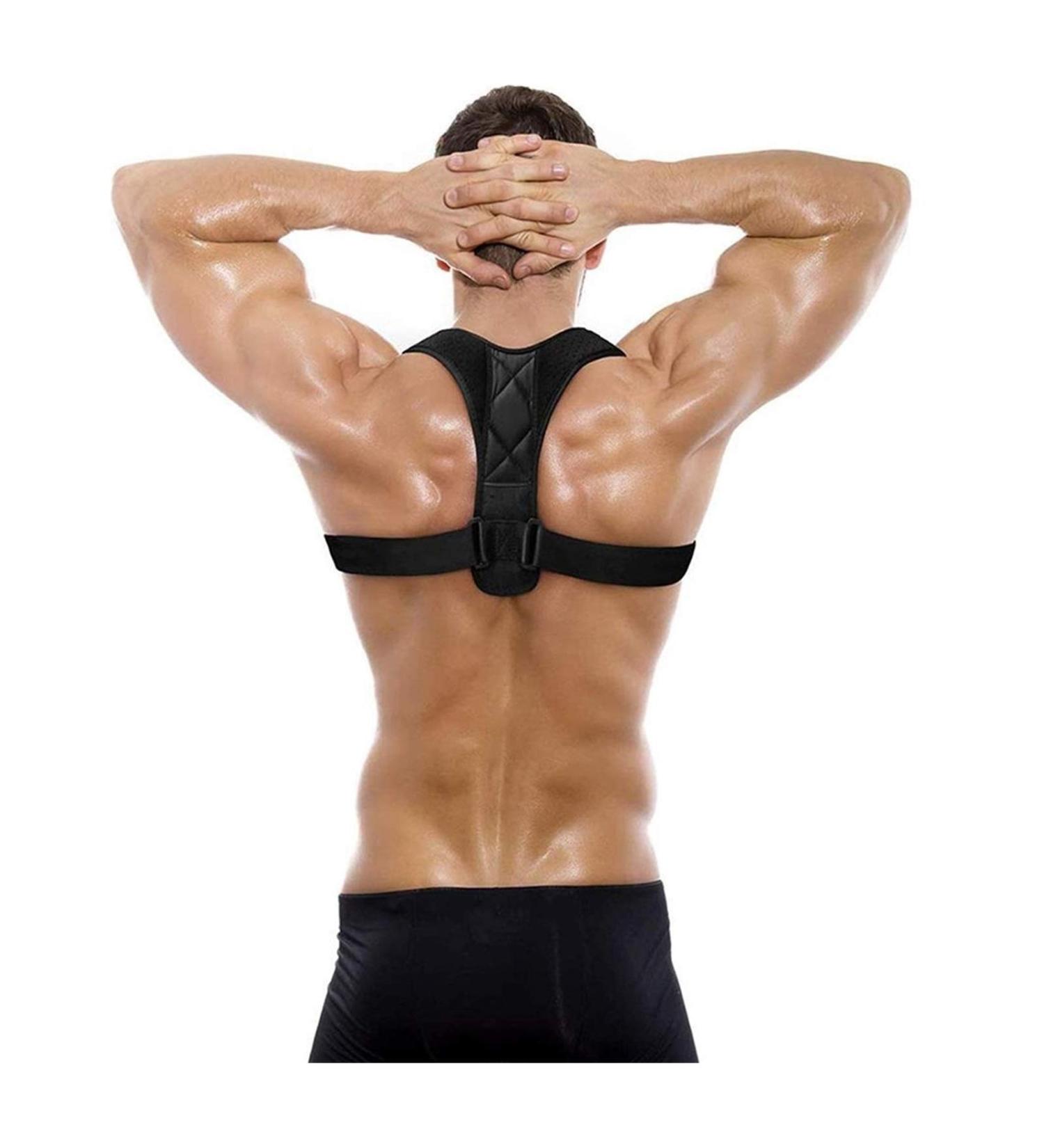 Medical Adjustable Clavicle Posture Corrector Men Women Upper Back Brace Shoulder Lumbar Support Belt Corset Posture Correction lofty ambition Black M - Buy Online on GoSupps.com