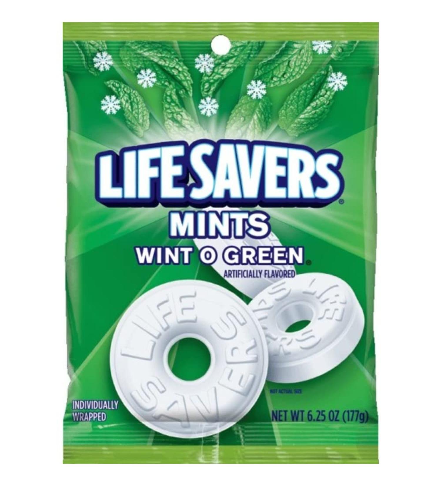 LIFE SAVERS Wint O Green Mints Bag, 6.25 ounce (Pack of 12)