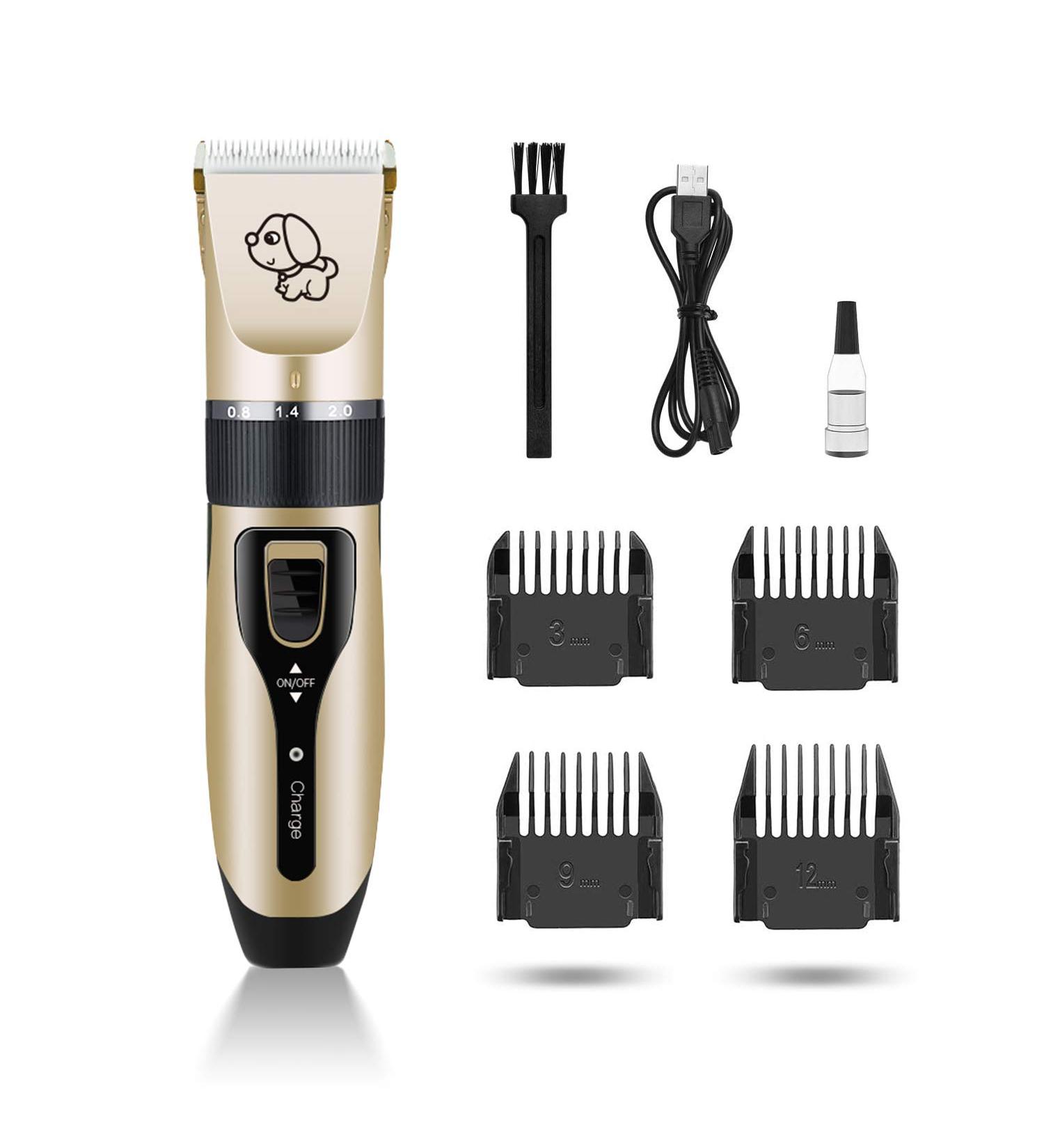 USB Rechargeable Dog Grooming Clipper Kit - Low Noise Pet Hair Trimmer Set for Dogs and Cats | NA - Buy Online on GoSupps.com