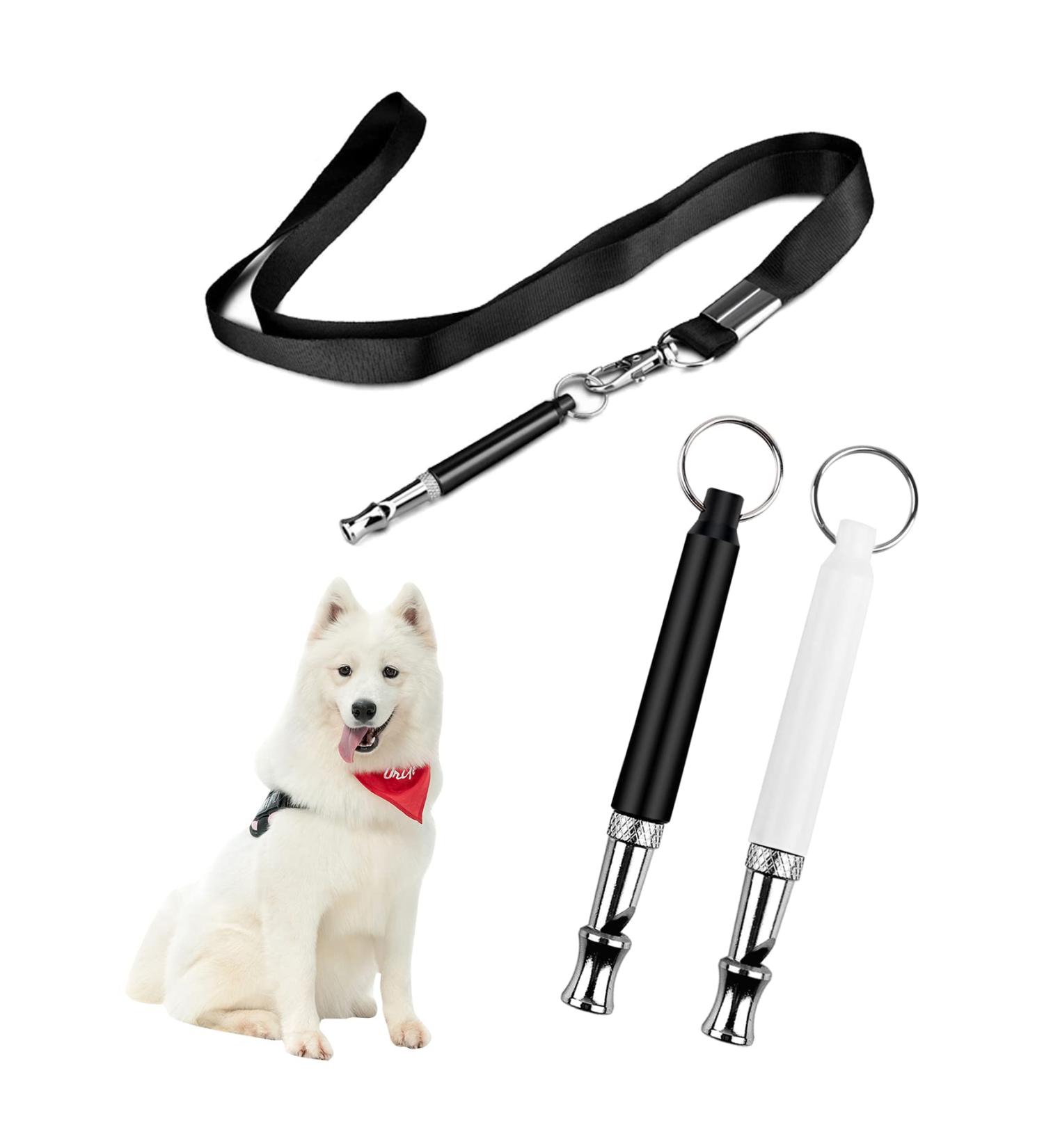 Dog Whistle to Stop Barking 2 Pcs Professional Recall Dog Training Tools with Adjustable Frequencies Ultrasonic Silent Dog Training Whistle with Black Lanyard - Buy Online on GoSupps.com
