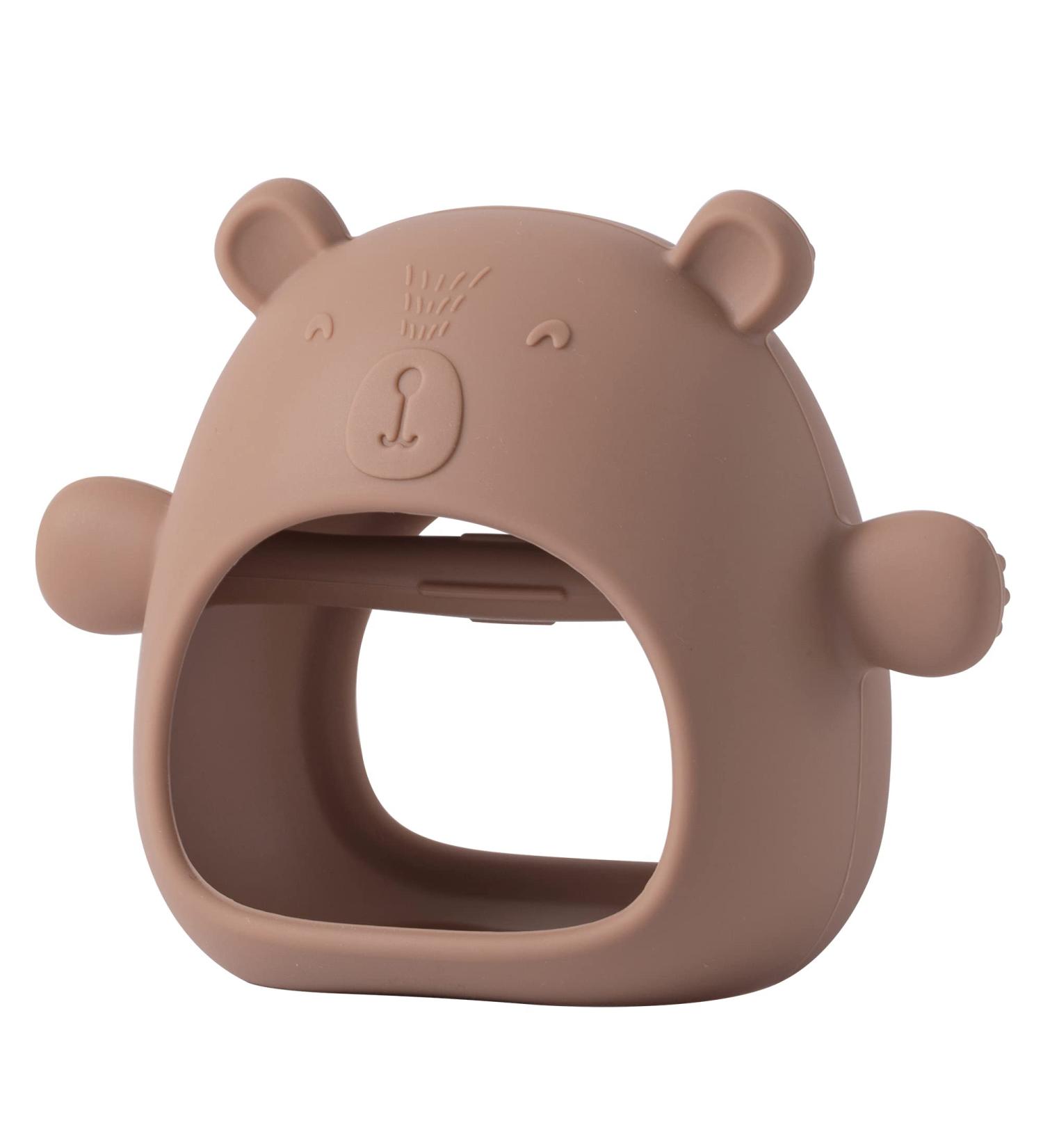 RMGVG Baby Teething Toys - Anti-Drop Silicone Mitten Teether for Infants 3+ Months - Pain Relief and Sucking Needs - BPA Free (Brown) - Buy Online on GoSupps.com