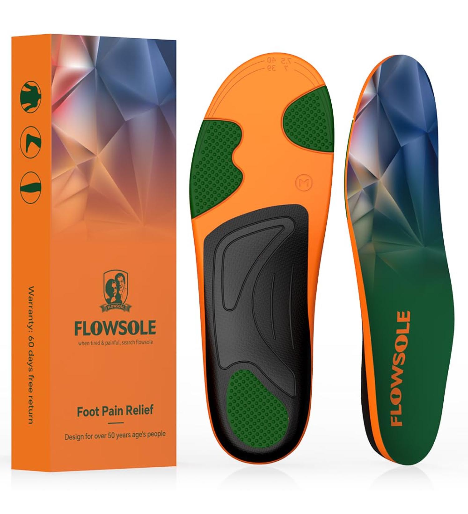 Flat Feet Anti-Fatigue Insoles for Men & Women | High Arch Support for Plantar Fasciitis Heel & Lower Back Pain Relief - Buy Online on GoSupps.com