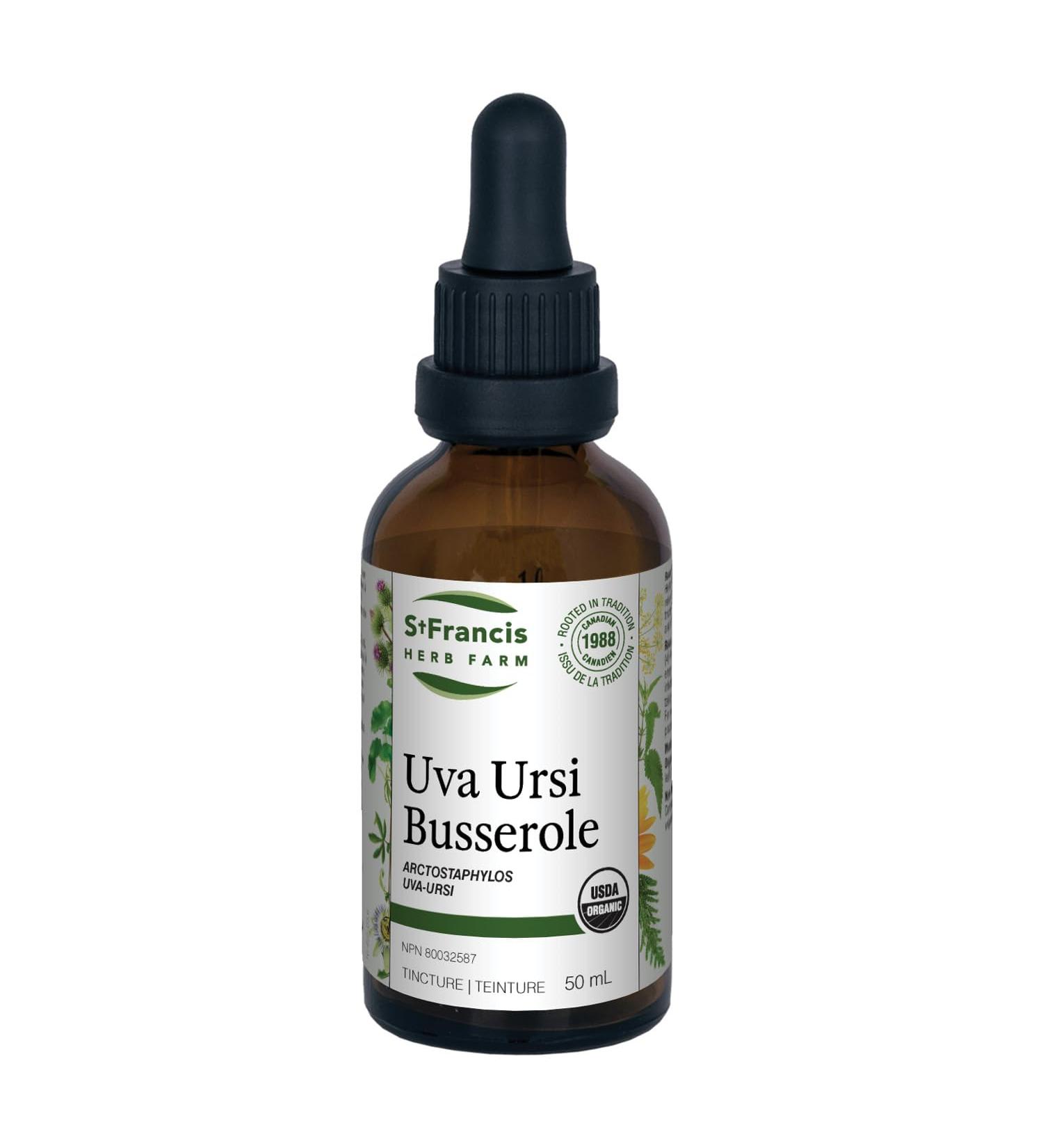 St. Francis Herb Farm - Uva Ursi (Arctostaphylos uva-ursi leaf) Herbal Extract Tincture - Uva Ursi is traditionally used in Herbal Medicine (as a mild diuretic) to help relieve symptoms associated with mild urinary tract infections (such as burning sensat - Buy Online on GoSupps.com