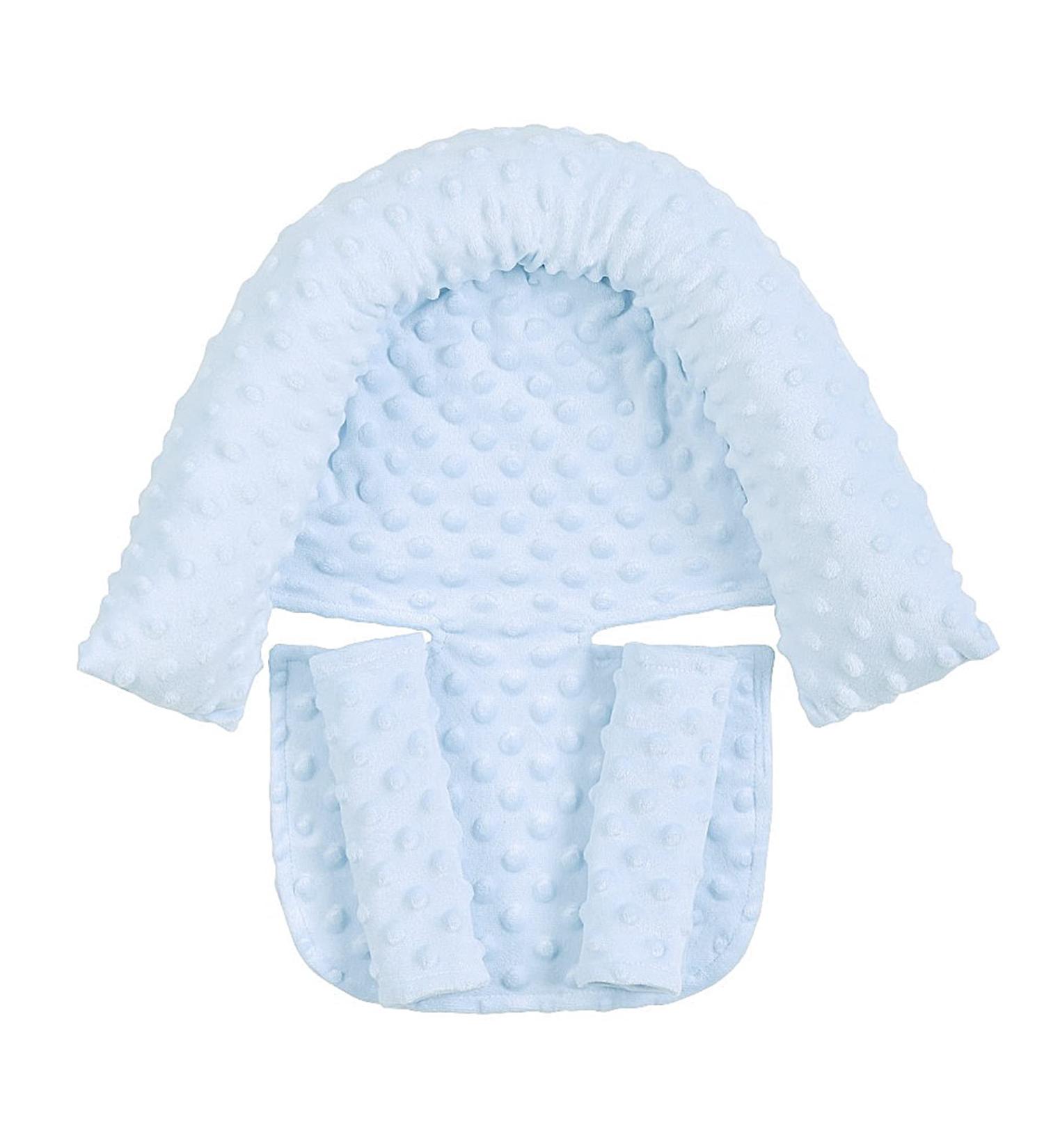 JINTN Baby Car Seat Head Neck Support Pillow - Infant Stroller Headrest with Seat Belt Strap Covers - Blue, 0-12 Months - Buy Online on GoSupps.com