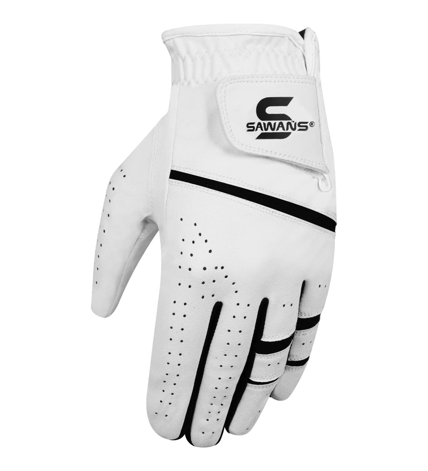Buy Sawans Premium Golf Gloves for Men - Durable Leather All-Weather Non-Slip Flexible - Left & Right Hand - XL Size - Buy Online on GoSupps.com