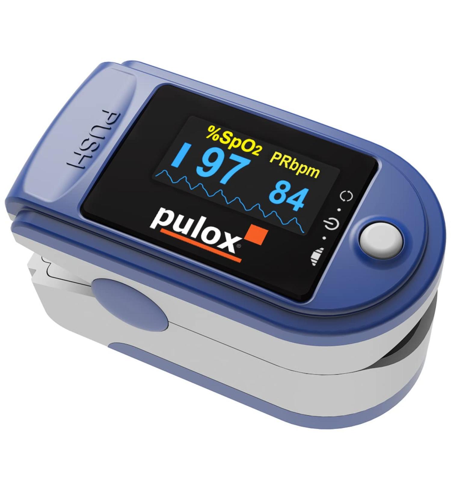 Pulse Oximeter PULOX PO-200 Solo - Blue Finger Pulse Oximeter for Accurate Pulse & Oxygen Saturation Measurement International Shipping Available - Buy Online on GoSupps.com