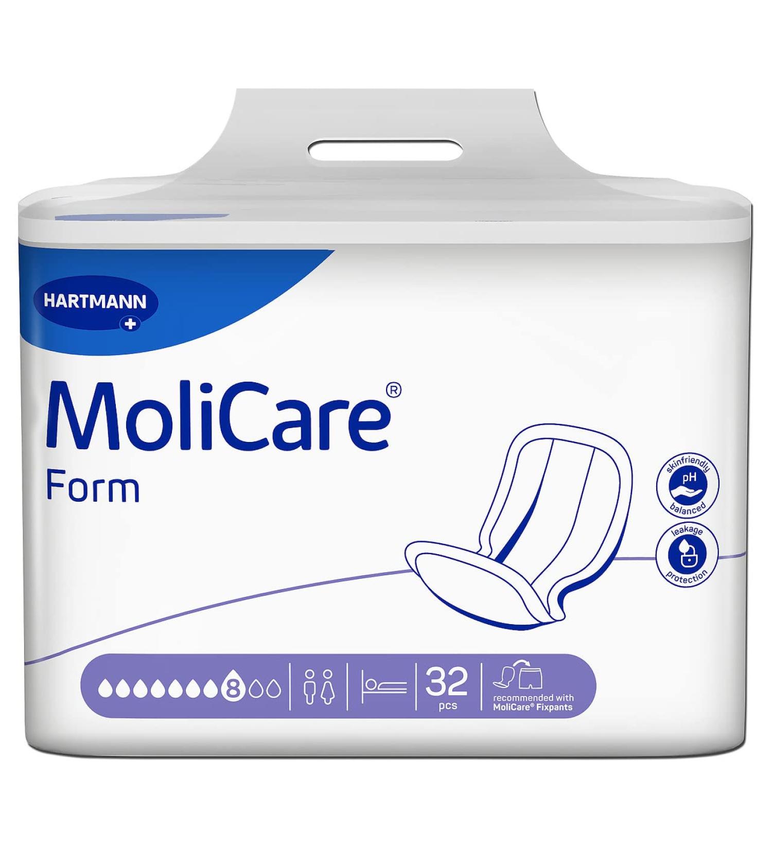 Molicare Form 8 Drops for Severe Incontinence - High Security & Discretion for Men & Women | 128 Pieces - Best with Molicare Premium Fixing Pants - Buy Online on GoSupps.com