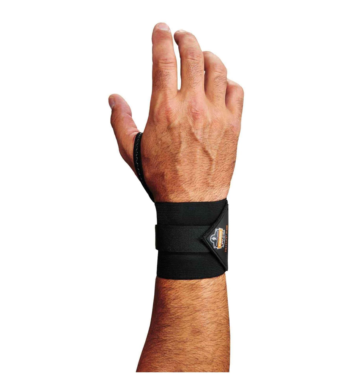 Ergodyne ProFlex 420 Wrist Wrap with Thumb Loop - Black Small/Medium for Enhanced Support | International Shipping Available - Buy Online on GoSupps.com