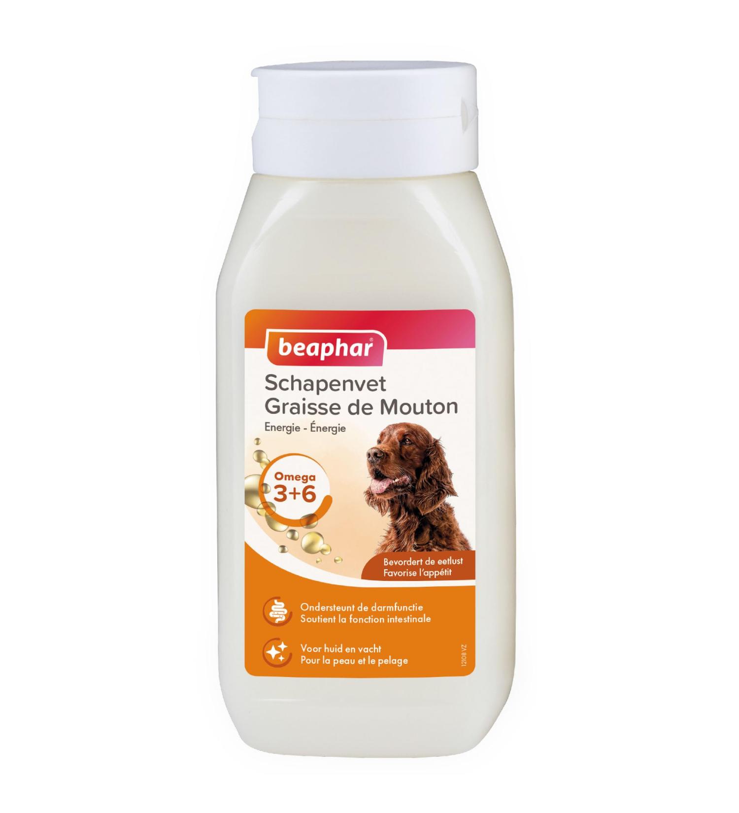 BEAPHAR Sheep Fat for Dogs Complementary Food Omega 3 and 6 Beneficial for Intestinal Function Coat and Skin Energy and Vitality Promotes Appetite 430 ML - Buy Online on GoSupps.com