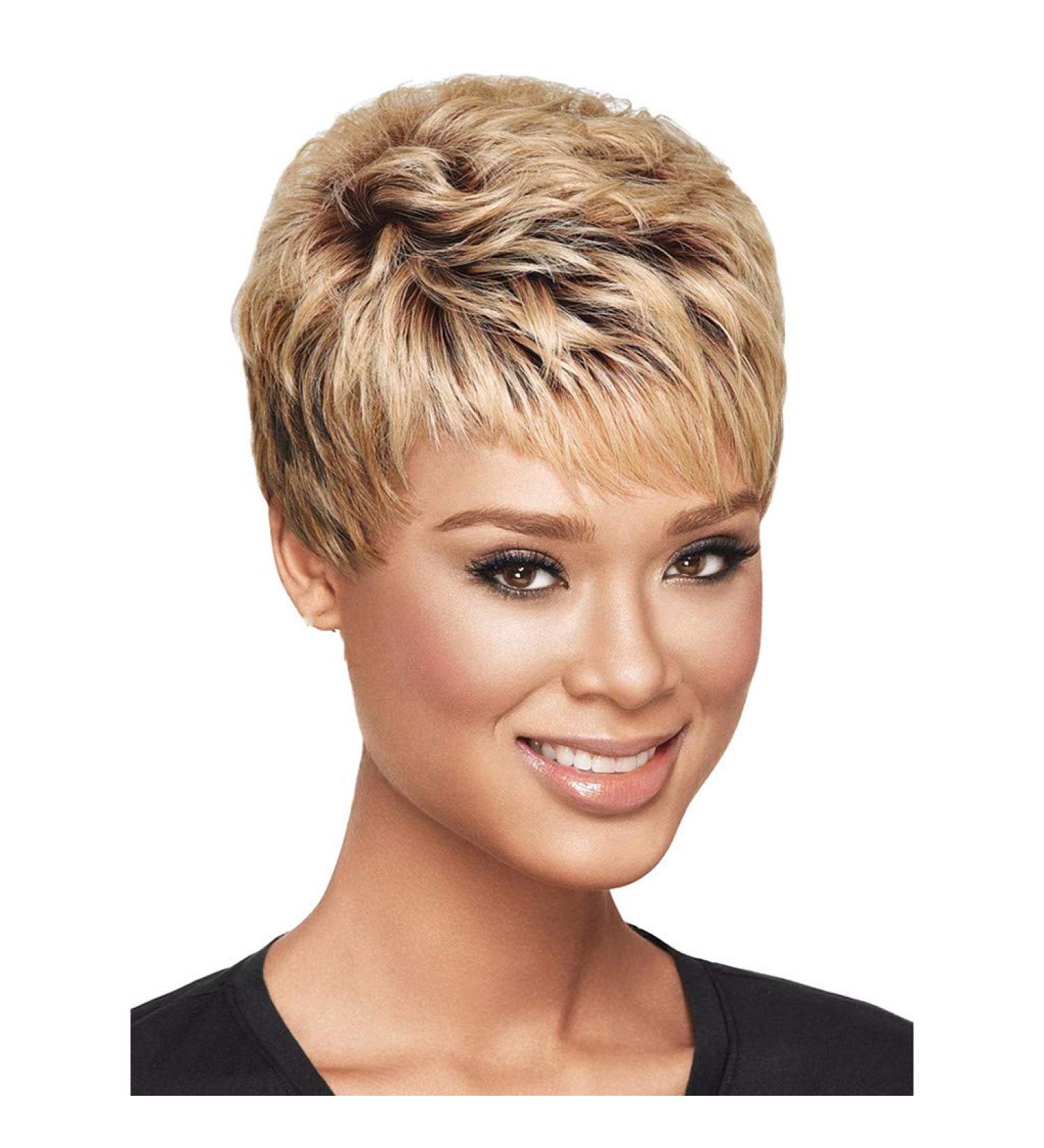 TIREOW Women's Short Mixed Colors Synthetic Hair Wig | Natural Full Party Wig for All Occasions - Buy Online on GoSupps.com