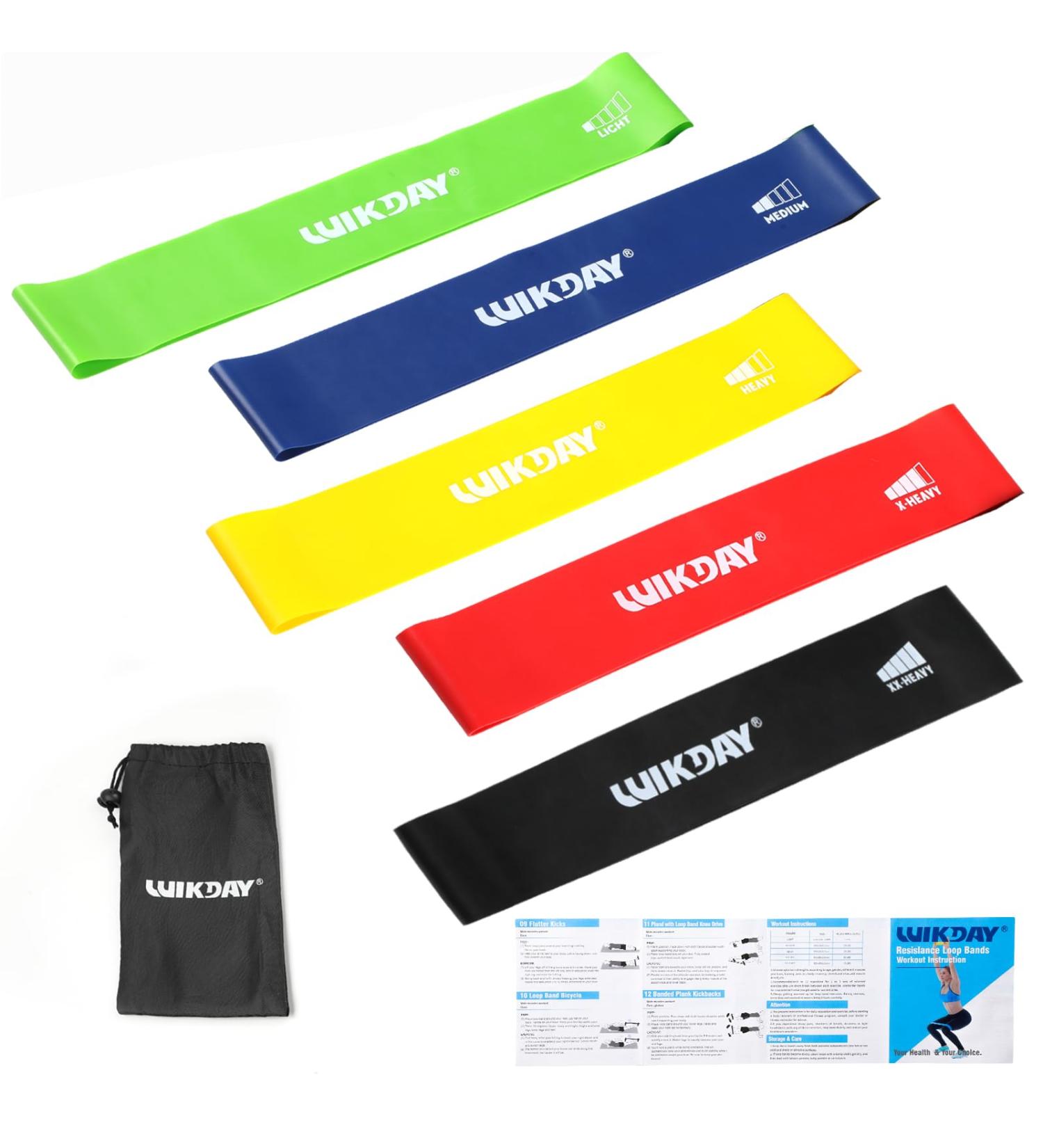 Shop Resistance Bands Set for Workout | Exercise Loop Bands for Men & Women | Ideal for Stretching Crossfit Home Fitness & Physical Therapy - Set of 5 Multicolor - Buy Online on GoSupps.com