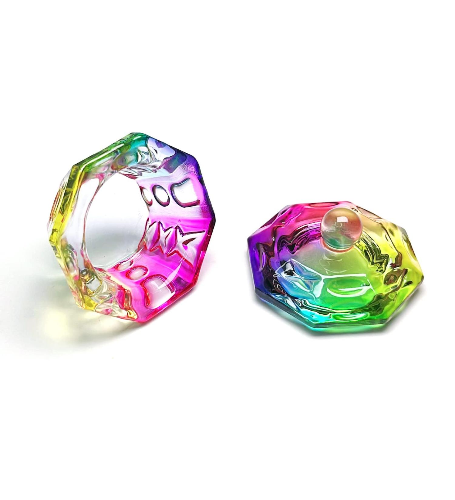 Dappen Dish with Lid - Hexagon Acrylic Nail Art Tool | 1 PC Crystal Cup for Professional & Home Use - Buy Online on GoSupps.com