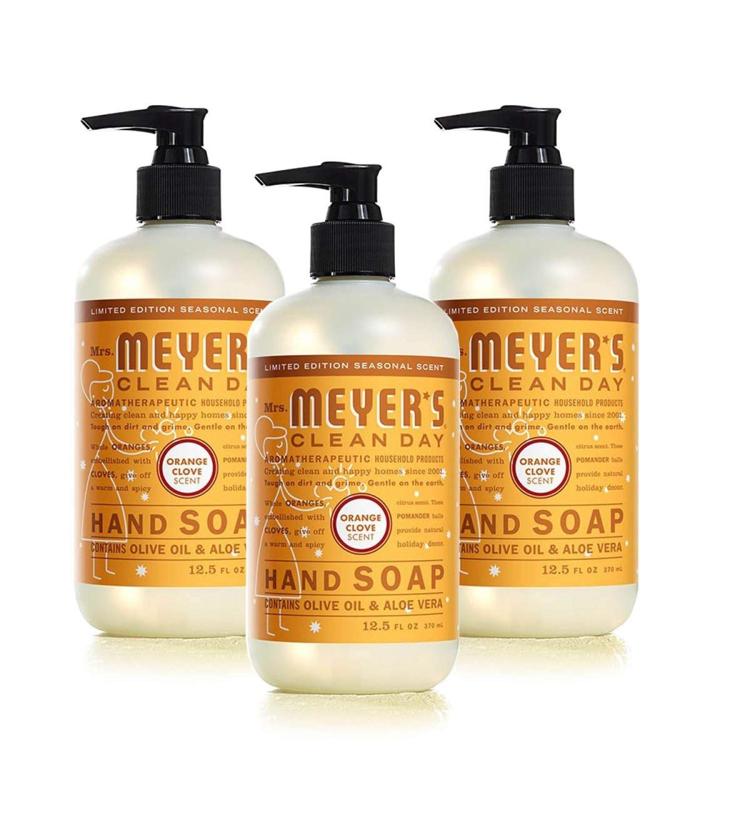 Mrs. Meyers Liquid Hand Soap - Orange Clove 12.50 oz (Pack of 3) - Buy Online on GoSupps.com