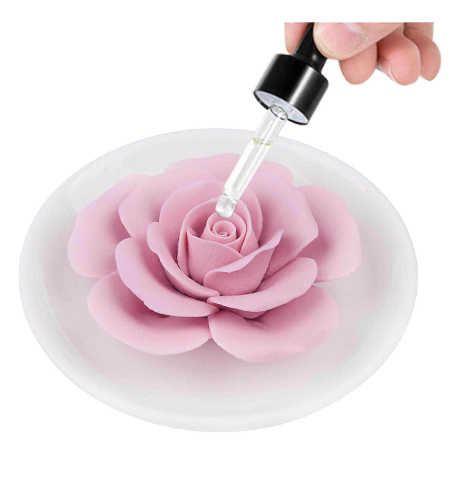 Home Fragrance Accessories - Passive Flower Diffuser with Tray | Non-Electric Porcelain Aromatherapy Diffusers for Car Small Room Desk & Bathroom Decor - Buy Online on GoSupps.com