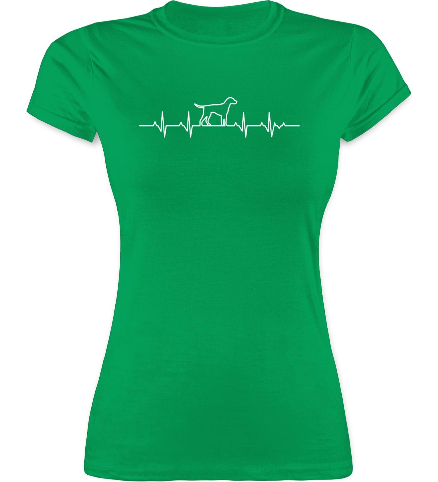 Shirtracer Women's Shirt - Heartbeat Dog 05 Green | Perfect Gift for Dog Owners - International Shipping Available - Buy Online on GoSupps.com