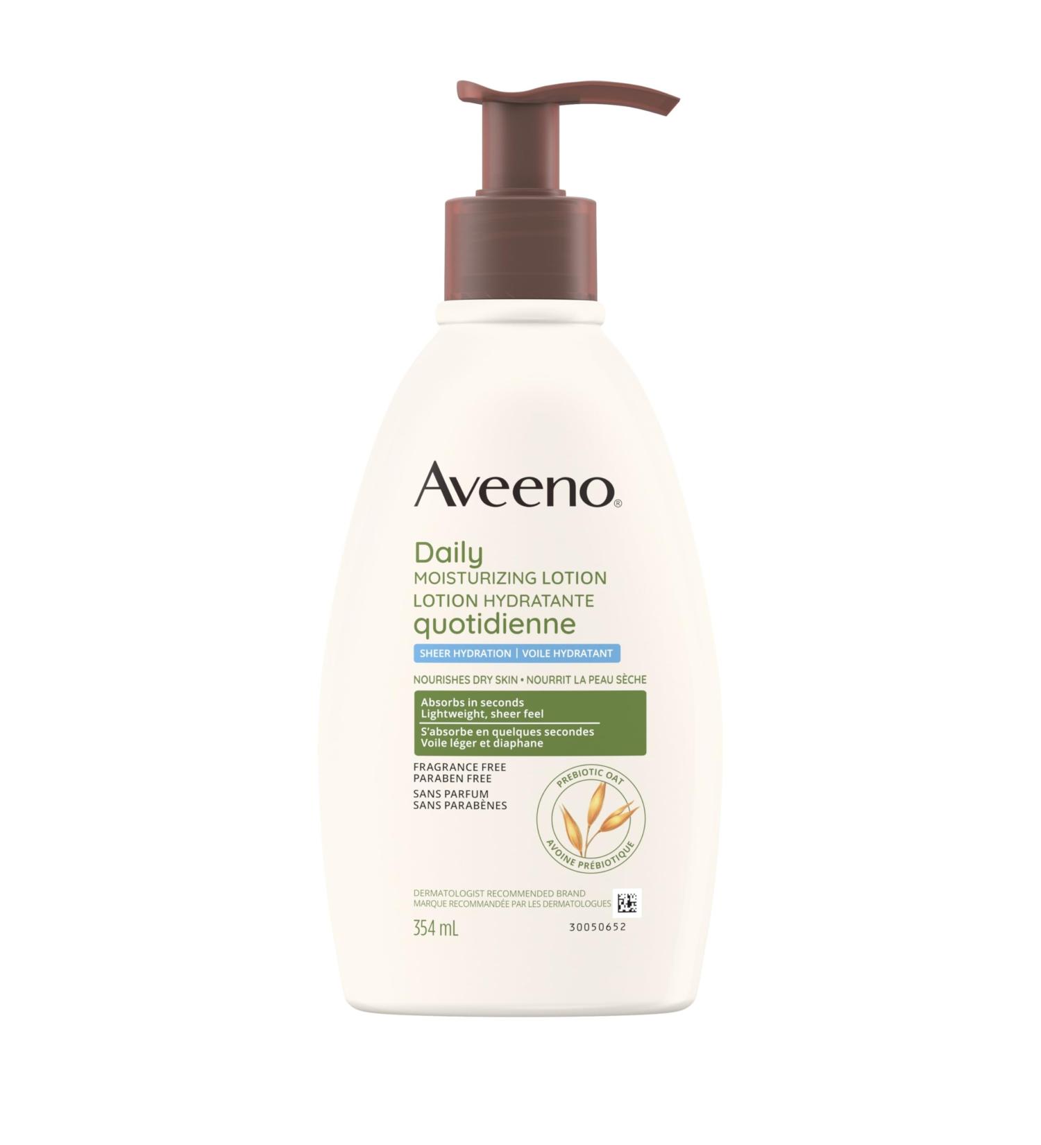 Aveeno Daily Moisturizing Lotion Sheer Hydration - Dry Skin- Colloidal Oatmeal - 354mL Sheer 354 ml (Pack of 1) - Buy Online on GoSupps.com