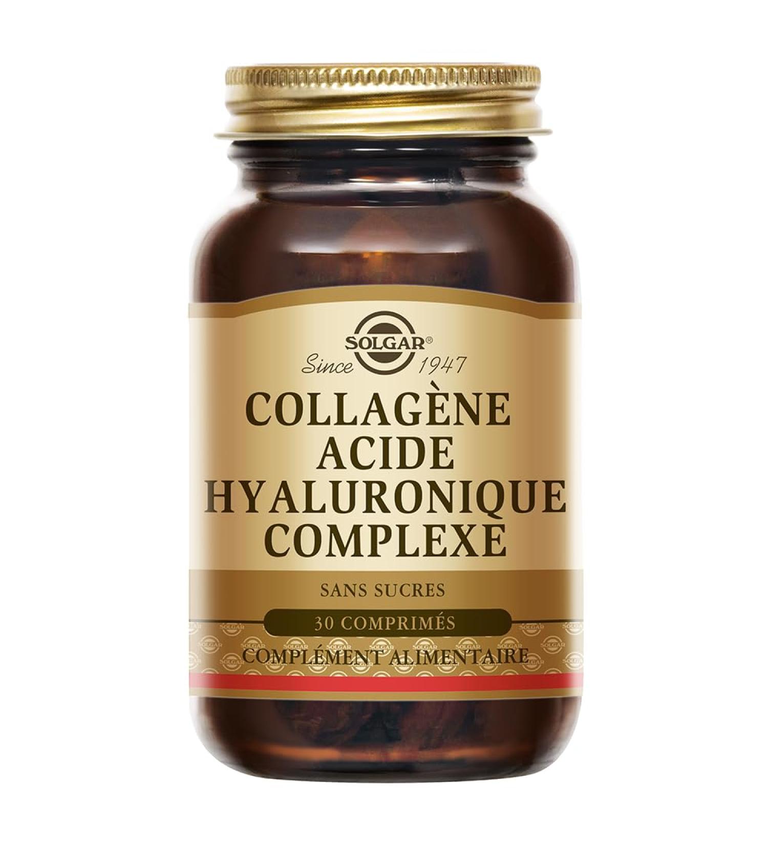 Solgar Collagen Hyaluronic Acid Complex - Skin Beauty - Wrinkles and Fine Lines - With Vitamin C and Chondroitin - Food Supplement - Bottle of 30 Tablets - Buy Online on GoSupps.com