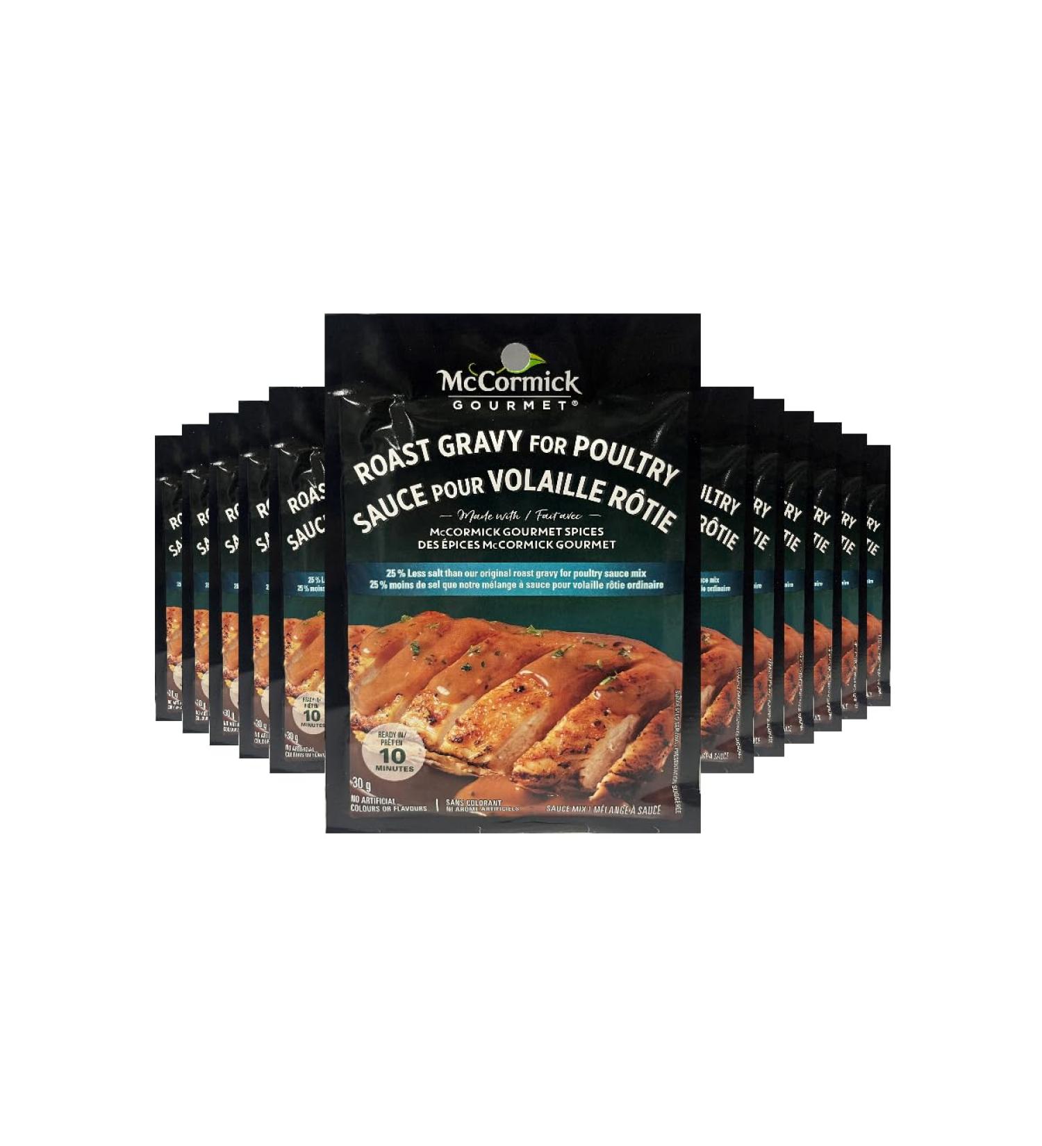 McCormick Gourmet Premium Quality Dry Sauce Mix Roast Poultry Gravy Less Salt 30g Case Pack 12 Count - Buy Online on GoSupps.com