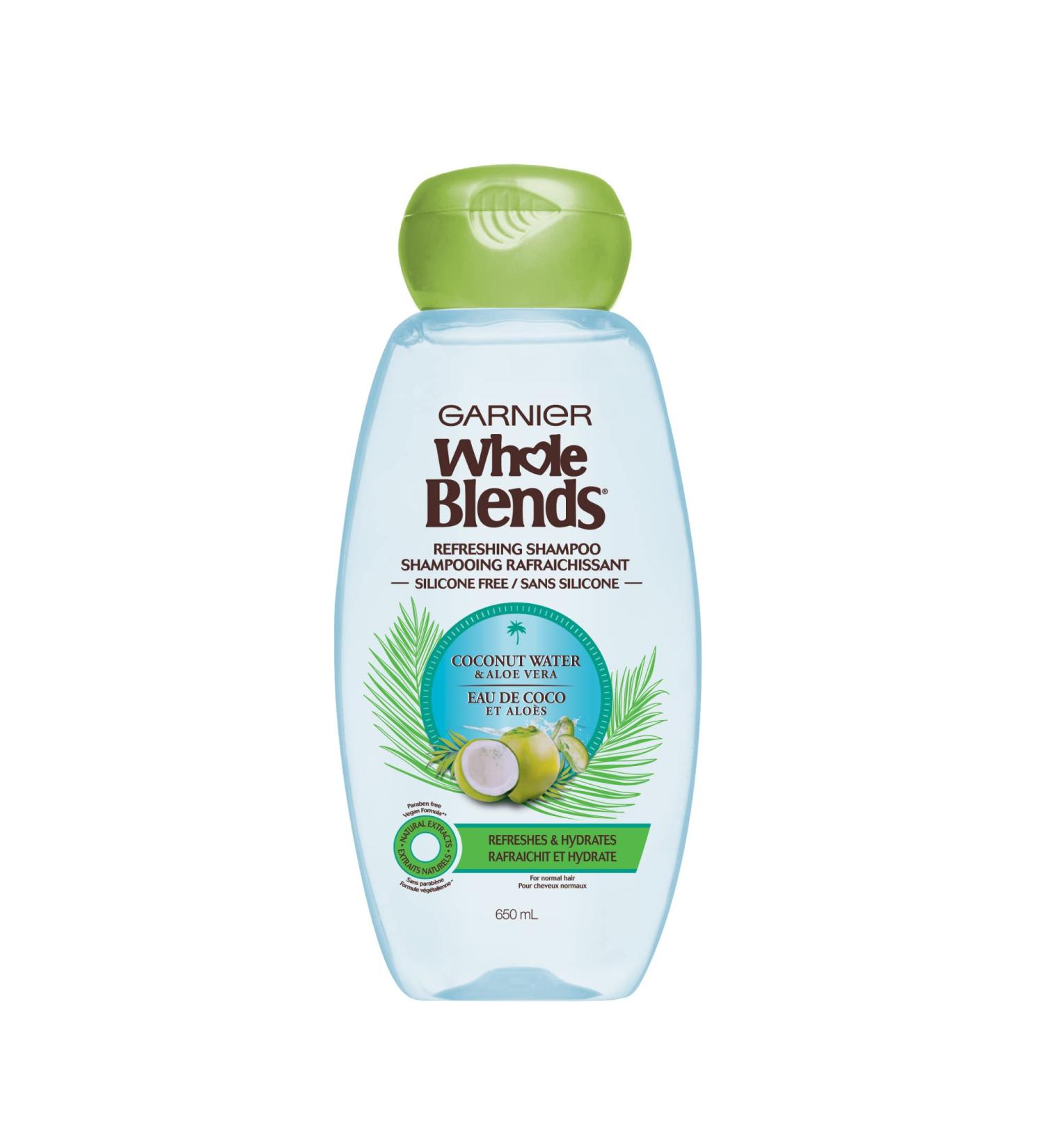 Garnier Whole Blends Refreshing Shampoo With Coconut Water & Aloe Vera Extracts 650 Milliliters Coconut Water 650 ml (Pack of 1) - Buy Online on GoSupps.com