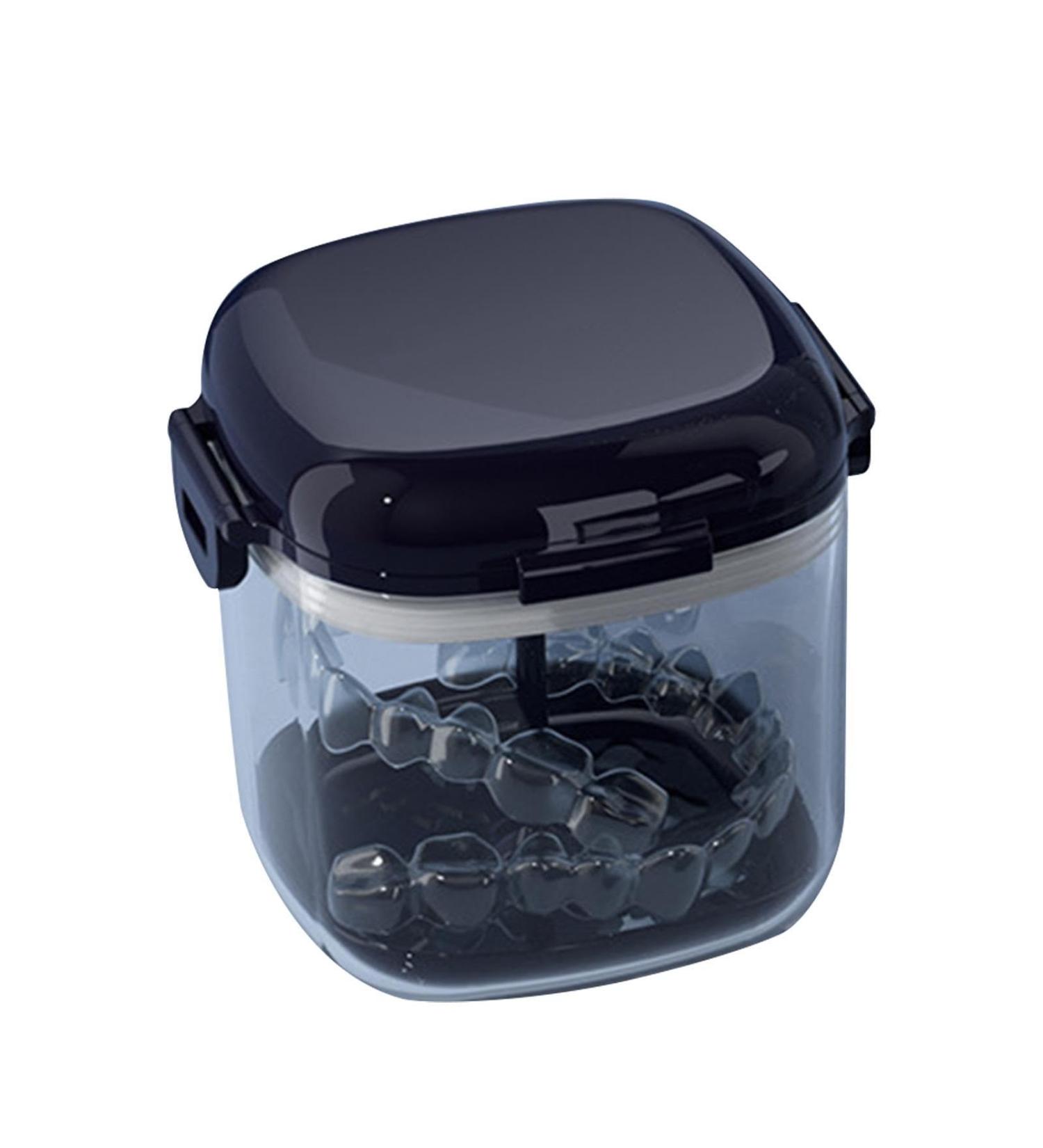 Buy Mundsichtui Transparent Storage Case - Hierarchical Hollow-out Bracket Box with Mirror Brush | Food Quality Travel Utensils | Mouth & Night Protection in Orozonit Sapphire Blue - Buy Online on GoSupps.com