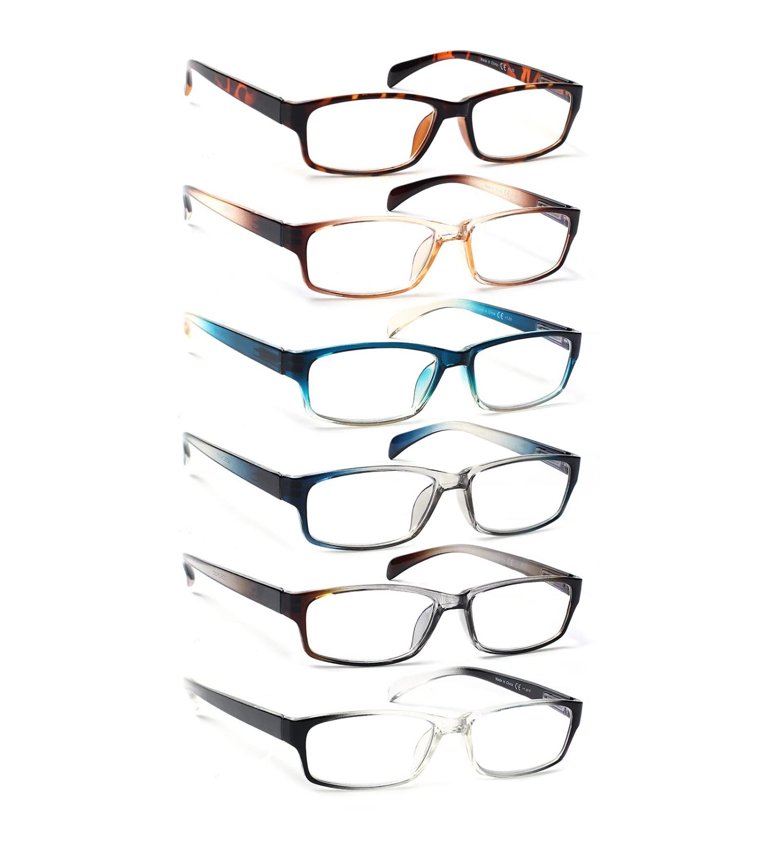 Cojwis 6 Pack Reading Glasses for Men & Women - Quality Spring Hinge Blue Light Filter Readers (6 Color Mix 1.75x) - Buy Online on GoSupps.com