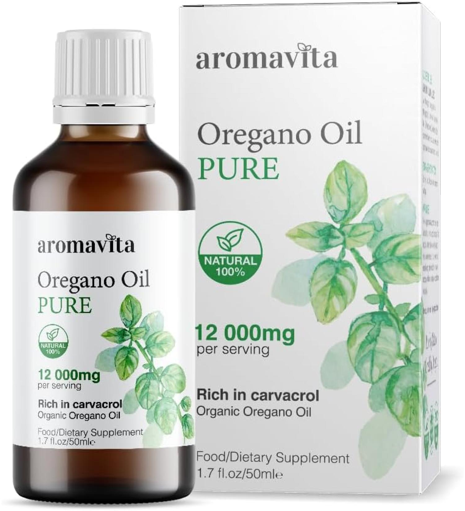 Aromavita 100% Pure Undiluted Organic Greek Oregano Oil - Extra Strength Non-GMO Carvacrol Extract - 1.7 Fl Oz - Buy Online on GoSupps.com