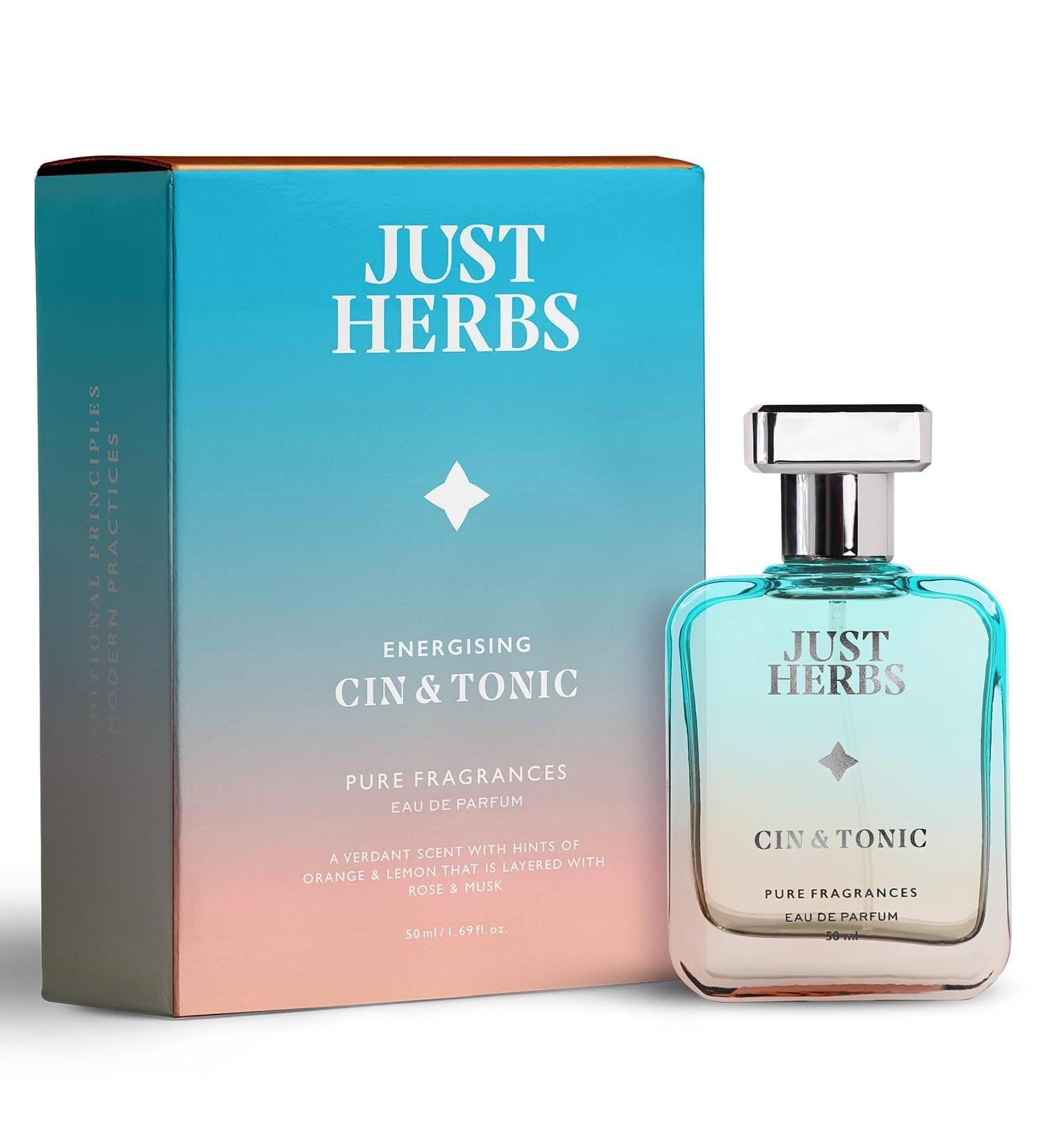 Just Herbs Energising Cin & Tonic EDP Perfume for Men Long Lasting Up to 8 Hours Pure Fragrance Eau Da Parfum Body Spray - 50 ml - Buy Online on GoSupps.com