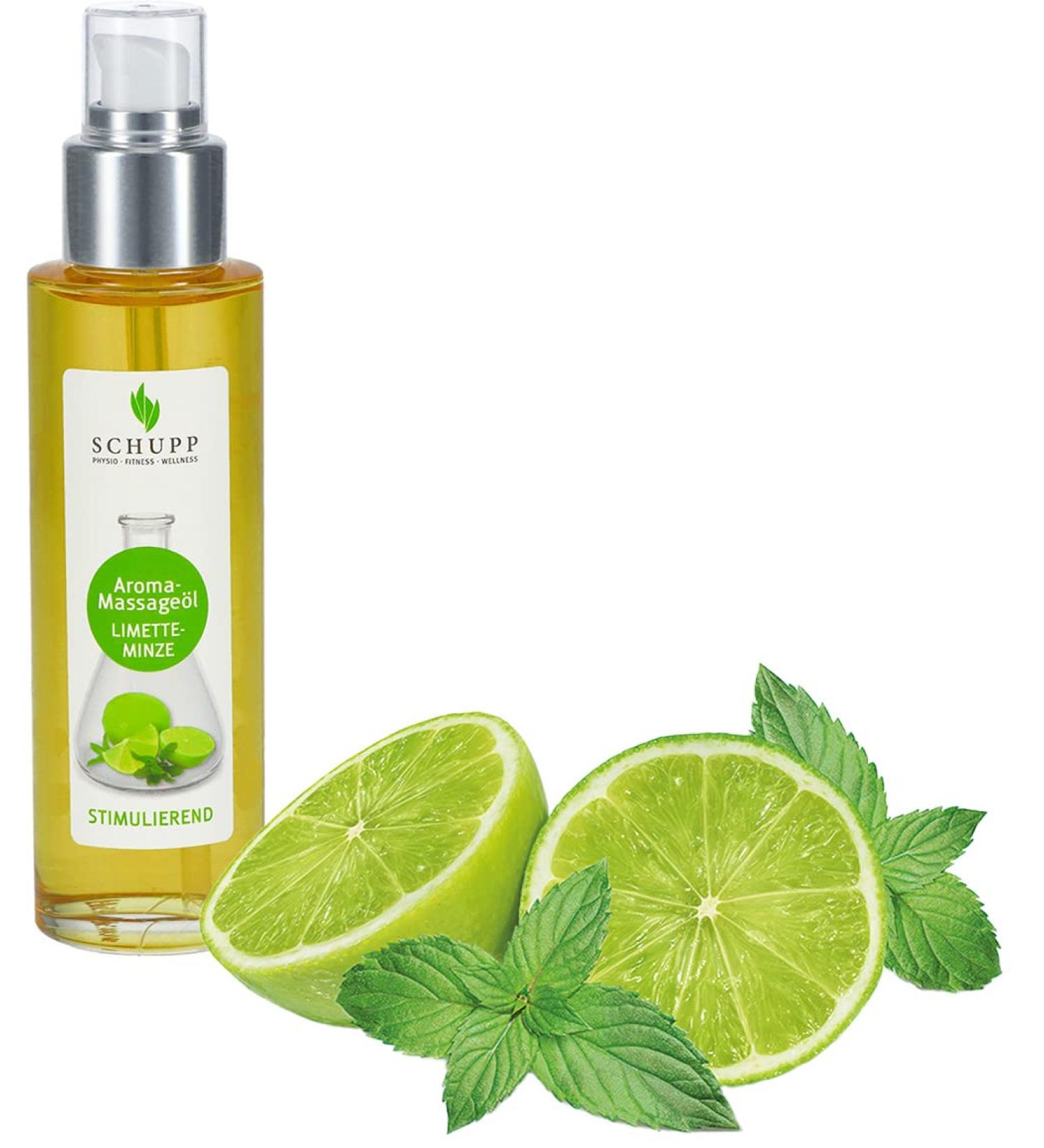 Schupp Aroma Massage Oil Lime-Mint 100ml - Refreshing Essential Oil for Relaxation & Wellness | Buy Internationally - Buy Online on GoSupps.com