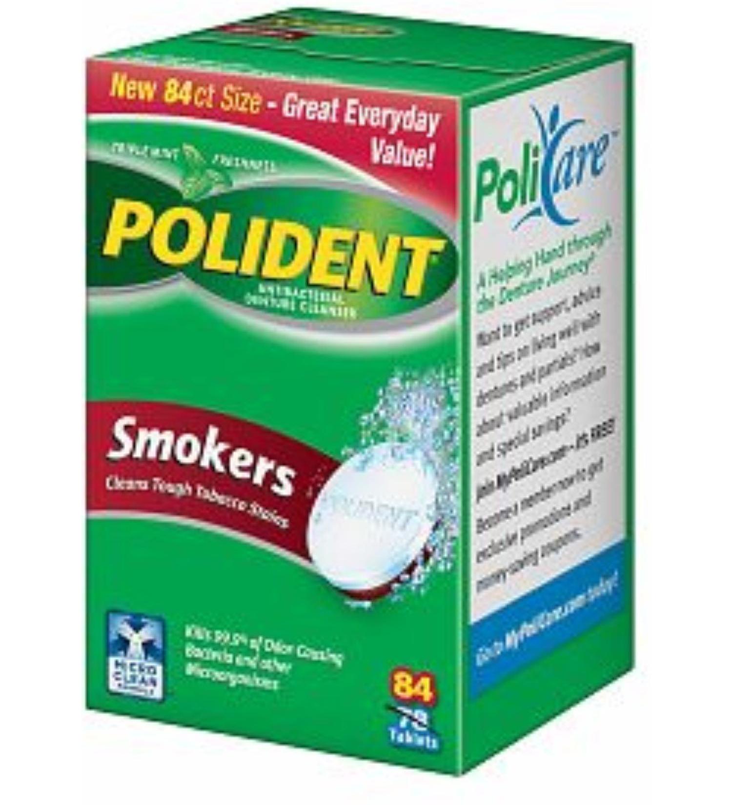 Polident Smokers Antibacterial Denture Cleanser 84 ea (Pack of 2)